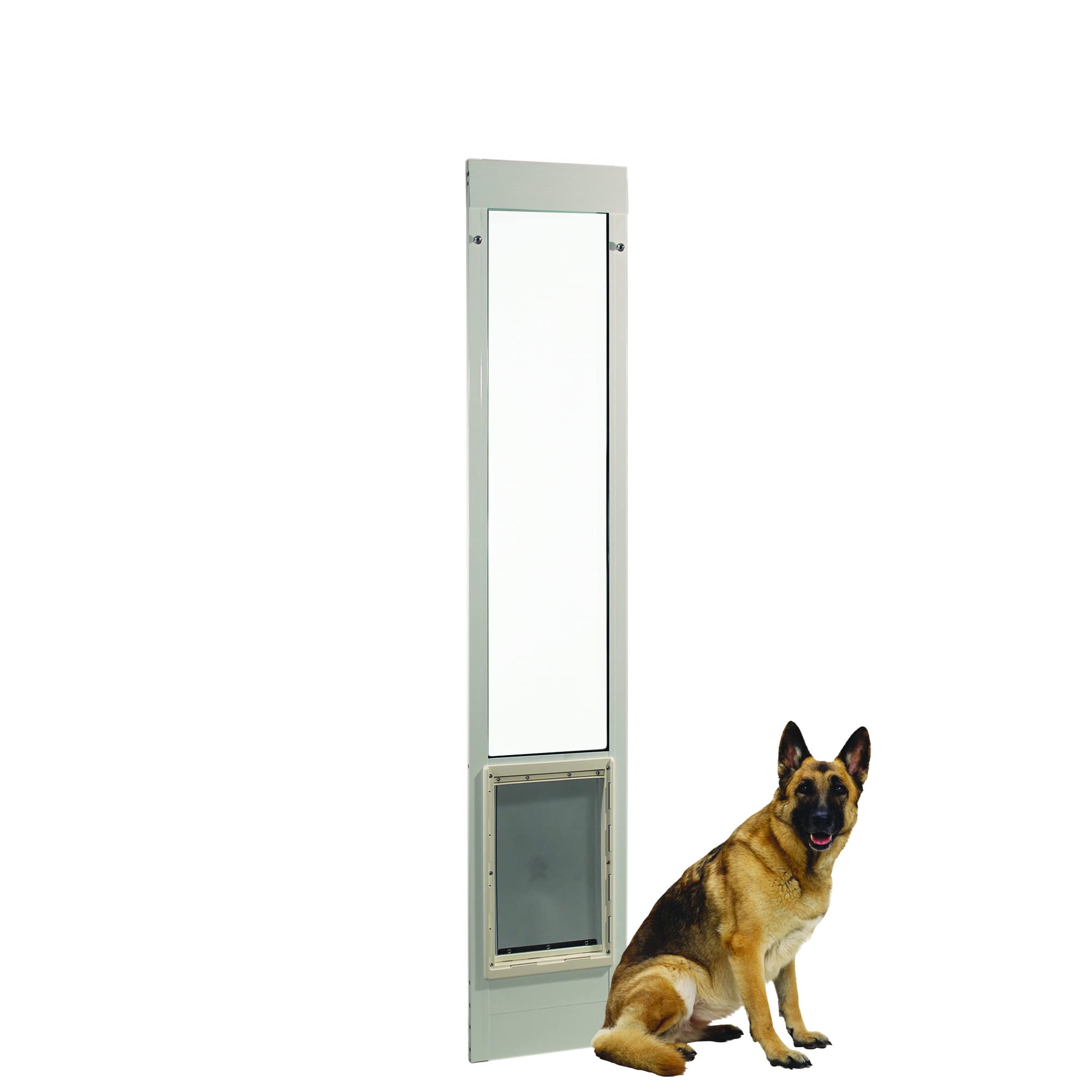 Ideal Pet Products Aluminum Pet Patio Door, Adjustable Height 77-5/8'' to 80-3/8'', 15'' x 20'' Flap Size, White