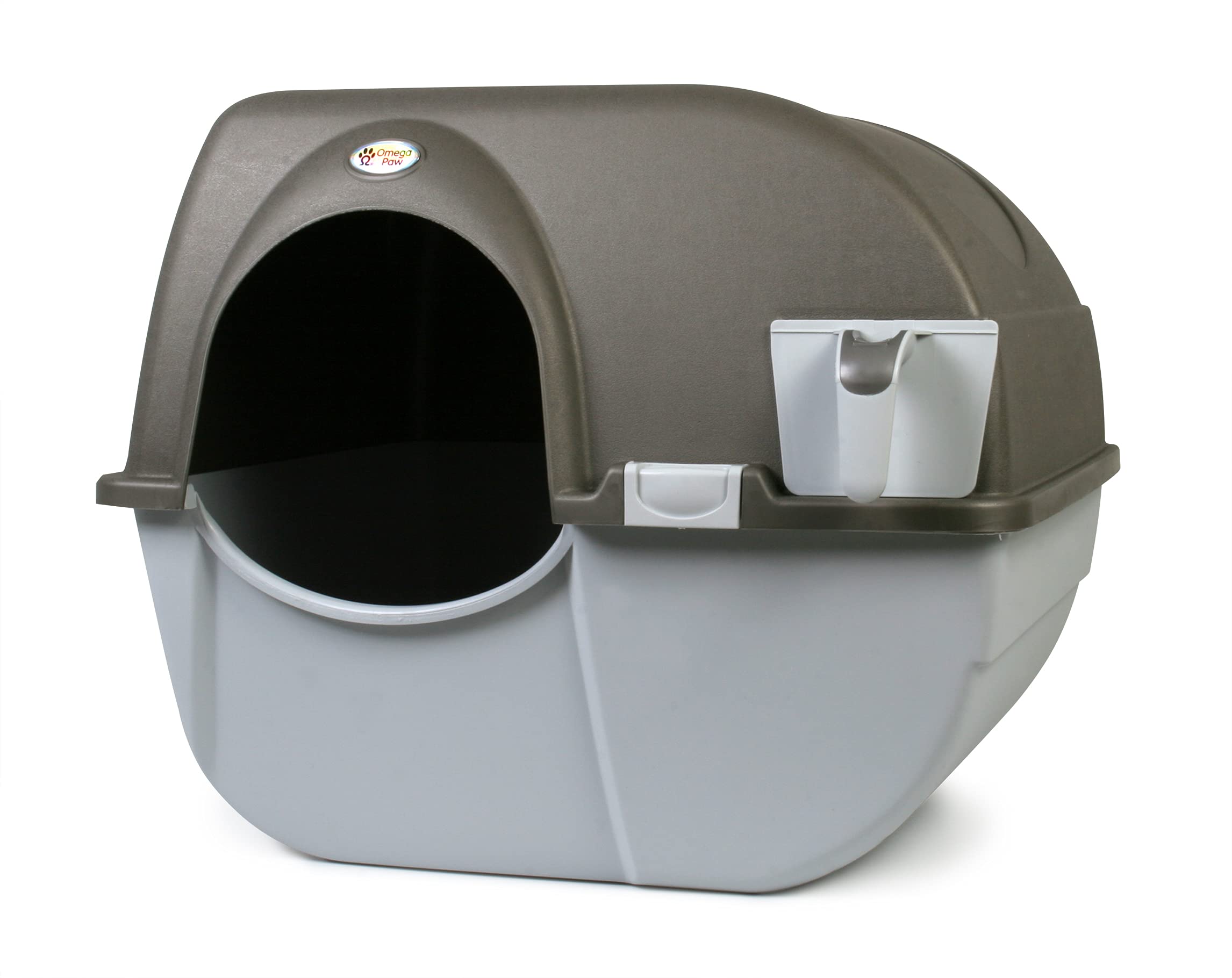Omega Paw Nra15 Self Cleaning Litter Box Regular Size,Grey