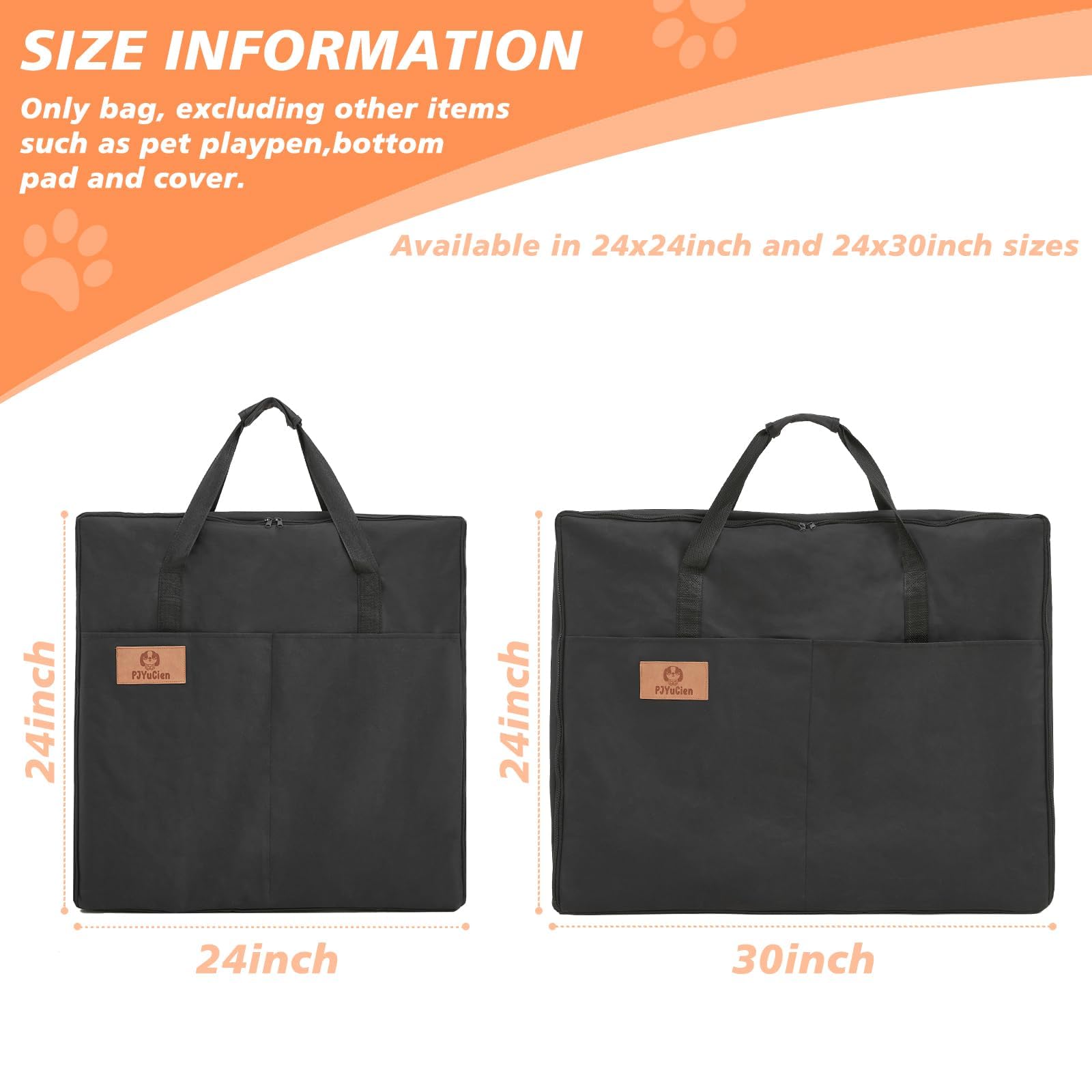 Pjyucien Dog Playpen Storage Bag, Suitable For 24''X24'' Foldable Exercise Pet Playpen, Dog Fence, Oxford Cloth Fabric, Waterpro