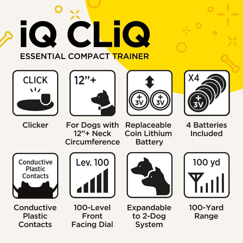 Dogtra iQ CLiQ Replaceable Battery Conductive Plastic Contact Points Ultra - Compact Dog Training E-Collar -Like New