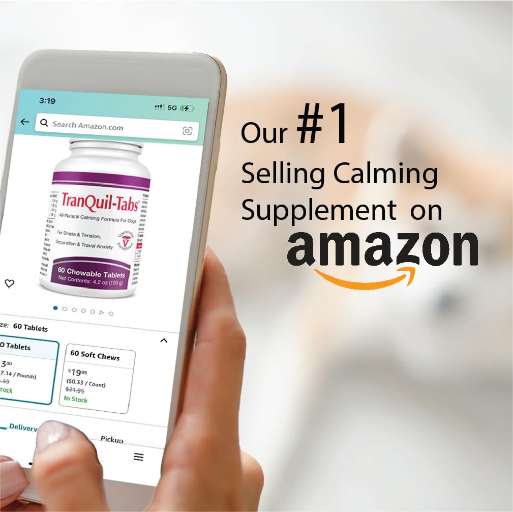 Pet Health Solutions Tranquil-Chews Calming Formula for Dogs - Anxiety, Stress, Travel, Fireworks Relief for Dogs - Chamomile -