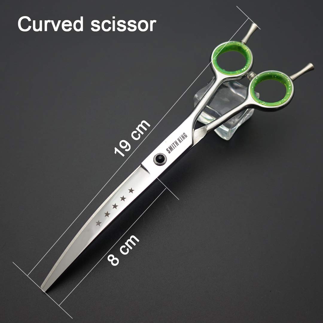 7.0 Inches Professional Dog Grooming Scissors Set Straight & Thinning & Curved & Chunkers & Comb 5Pcs In 1 Set For Left-Handed & Right Handed