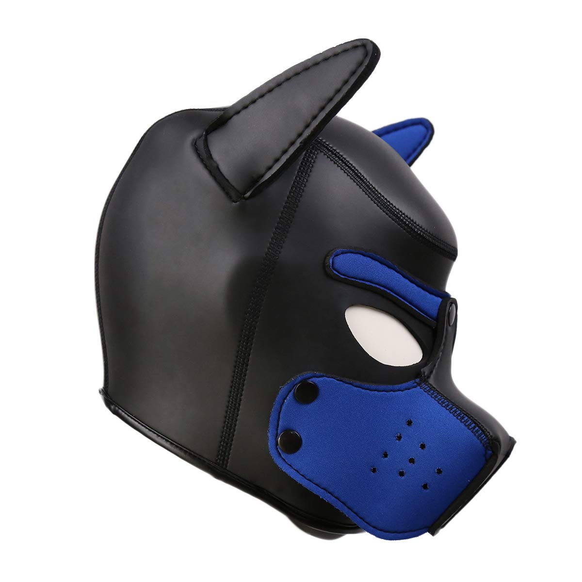 QUYUWOWO Neoprene Dog Full Face Puppy Mask Removable Halloween Dog Head Mask with Collar and Armband