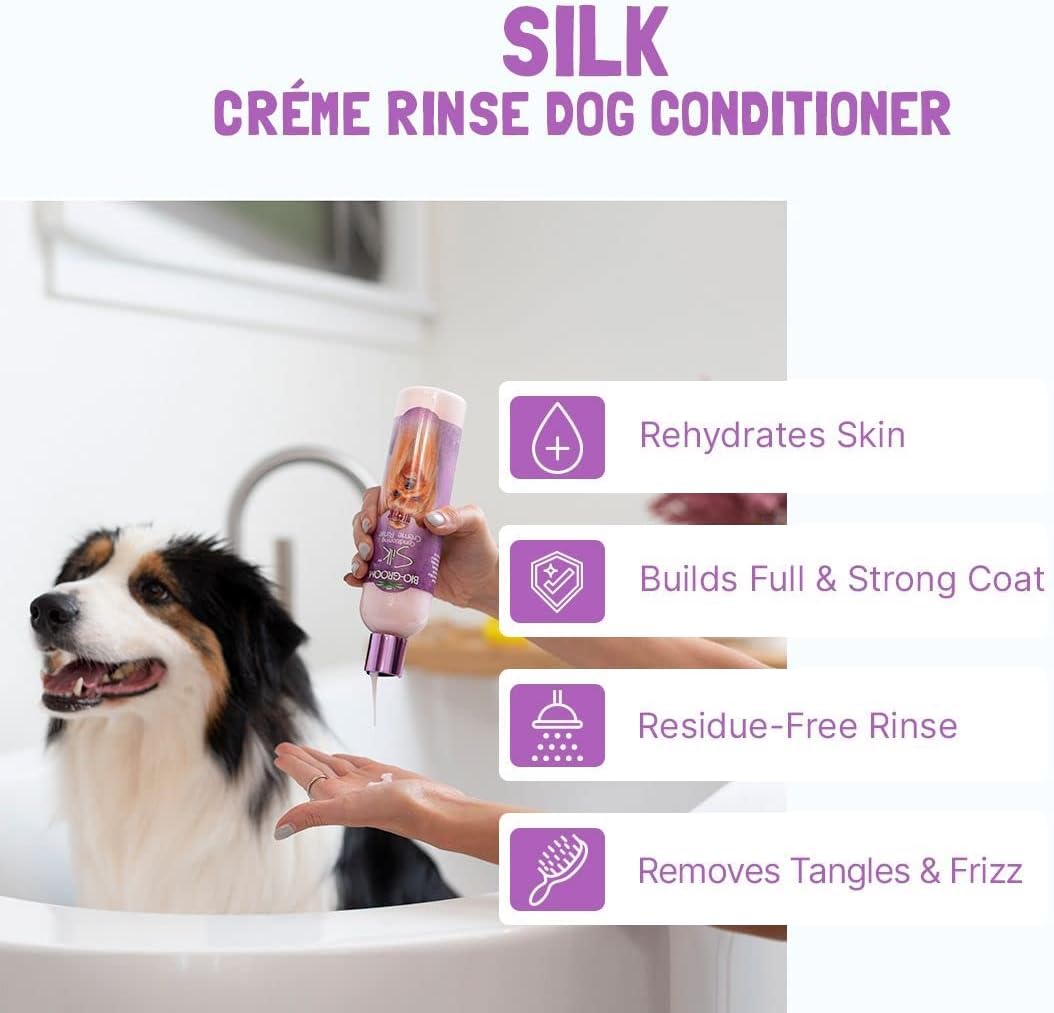 Bio-Groom Silk Creme Rinse Dog Conditioner - Conditioner For Dogs, Puppy Conditioner, Dog Conditioner Detangler, Dog Hair Conditioner - 12 Fl Oz 1-Pack