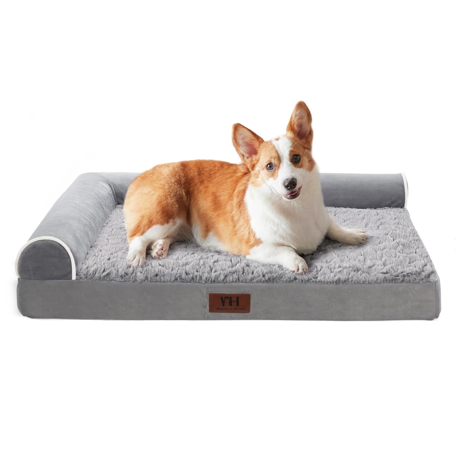 Western Home Orthopedic Dog Beds Medium Sized Dog, Pet Sofa Bed With Removable Washable Cover, Egg Foam Support, Bolster Cushion