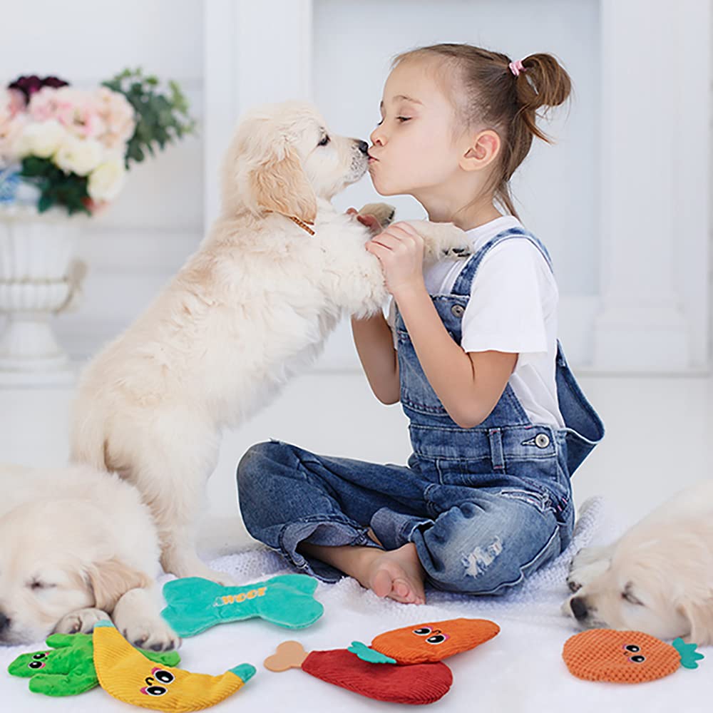 Awoof Dog Toys No Stuffing, Crinkle Dog Toys For Aggressive Chewer Large Breed 8 Packs Flat Stuffless Puppy Doggie Toys Tough Du