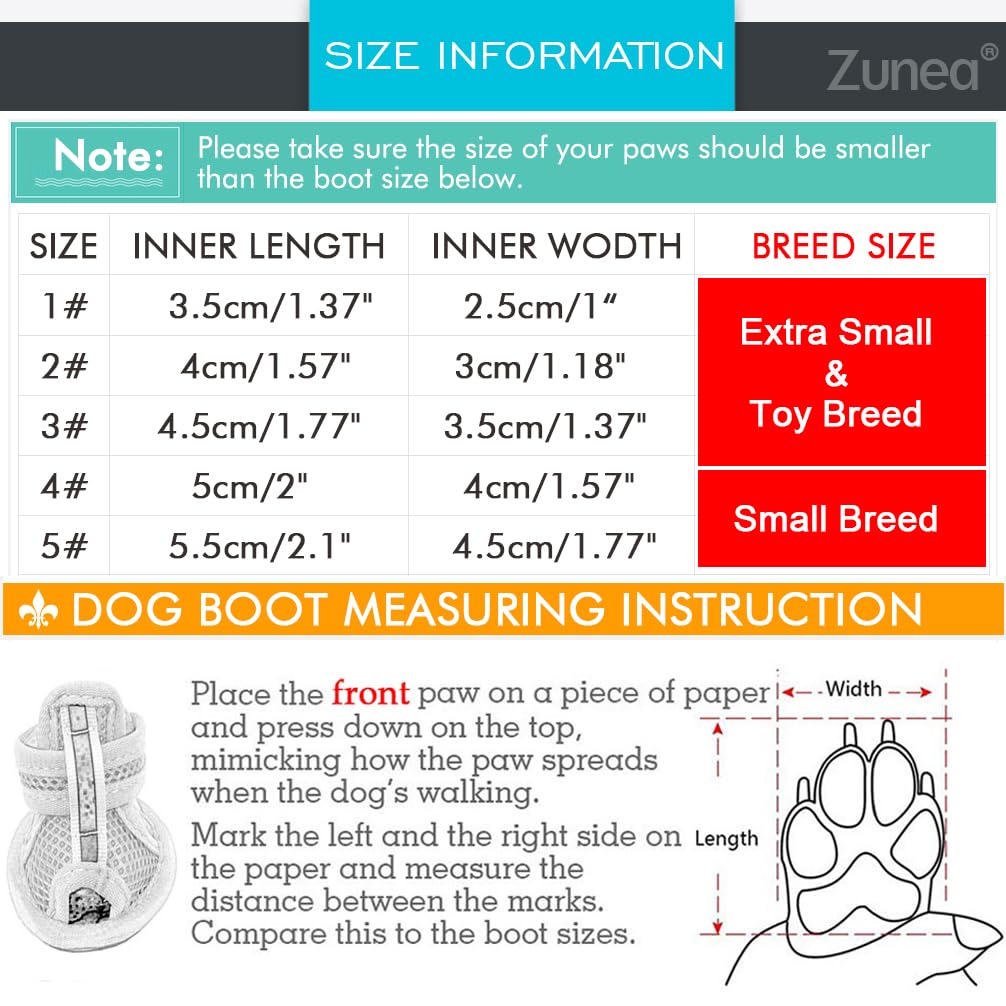 Zunea Summer Dog Shoes For Hot Pavement Breathable Mesh Sandals Puppy Anti Slip Paw Protectors Adjustable Reflective For Boys Girls Pet Small Dog Cat Chihuahua Blue 3#
