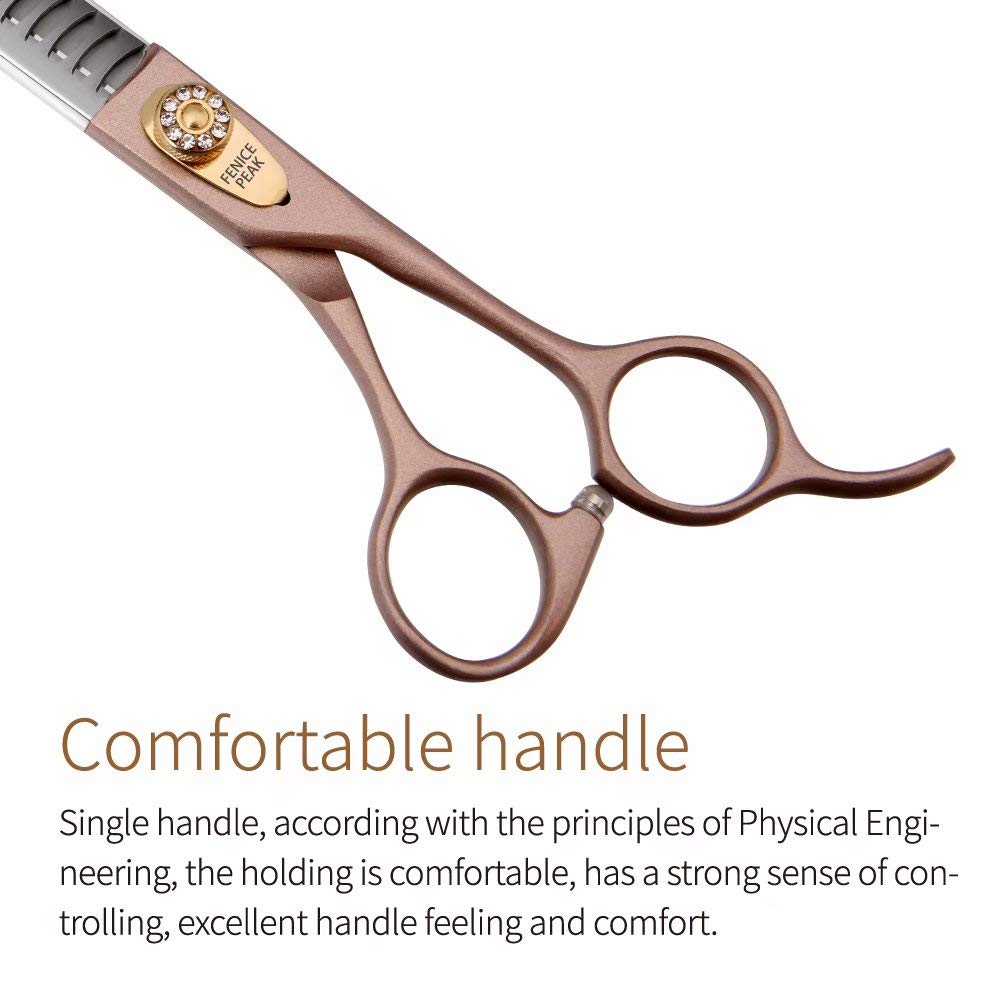 Fenice Peak Thinning Shears For Dogs And Cats Pet Grooming Scissors Chunkers Shears 440C Stainless Steel Professional Dog Trimmi