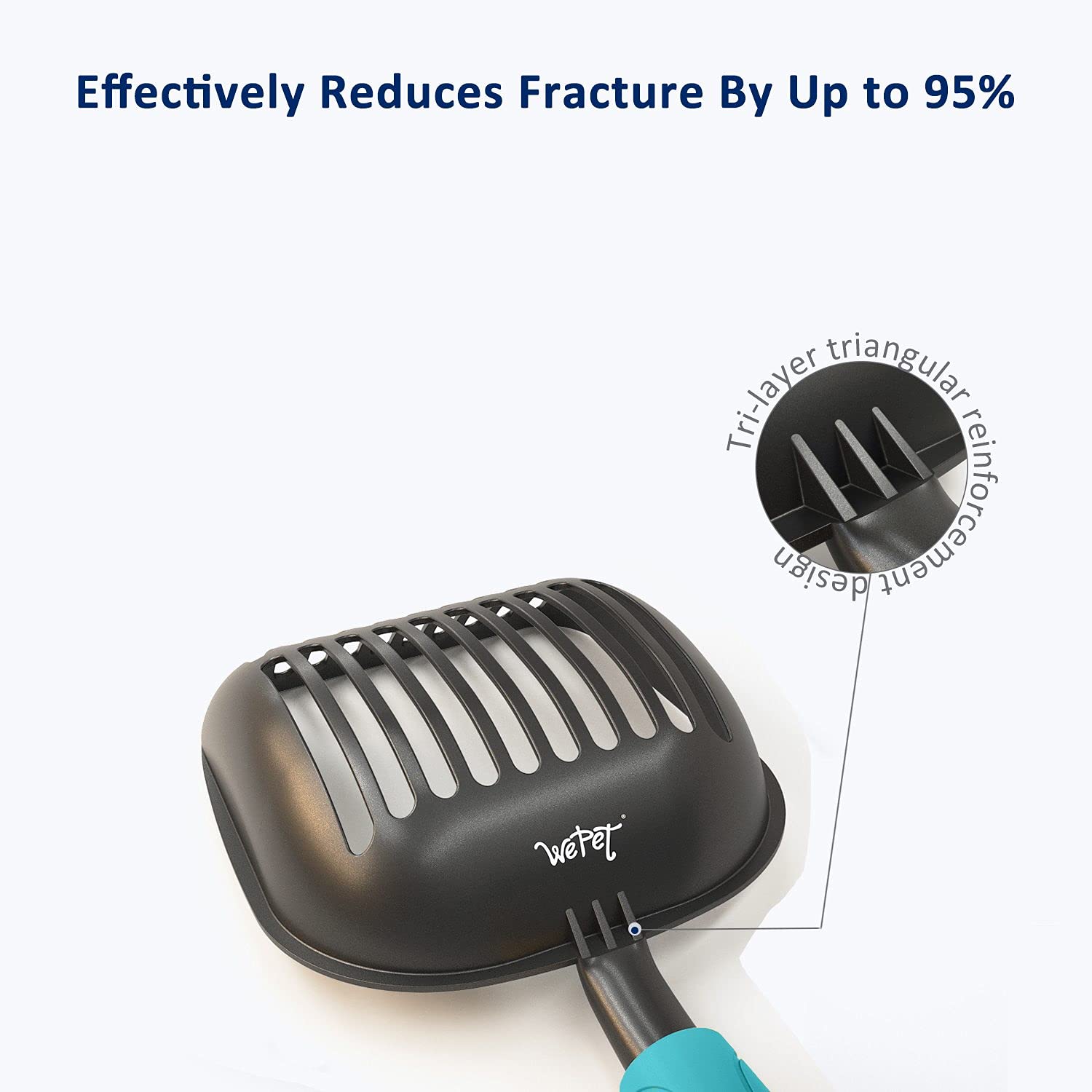 Wepet Cat Litter Scoop, Non-Stick Plated Aluminum Alloy Sifter, Kitty Durable Metal Scooper, Deep Shovel, Long Handle, Kitten Po