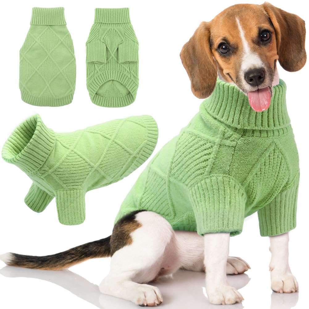 Emust Large Dog Sweater, Cozy Dog Sweaters For Large Dogs With Sleeves, Stretchable Dog Clothes For Christmas & Holiday, Green X