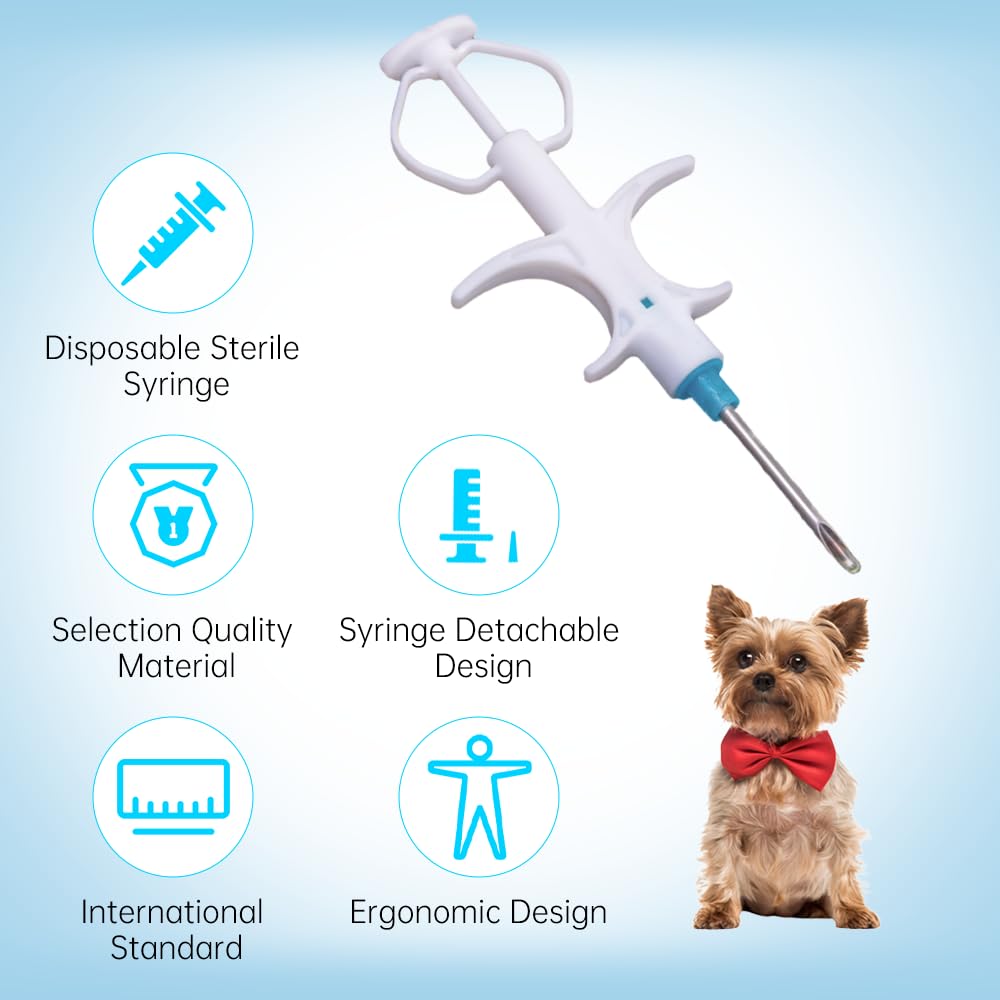 5 Packs 2.12X12Mm Taeing Pet Microchips, 134.2Khz Pet Cats Dogs Microchips Implant Kit For Veterinary Management