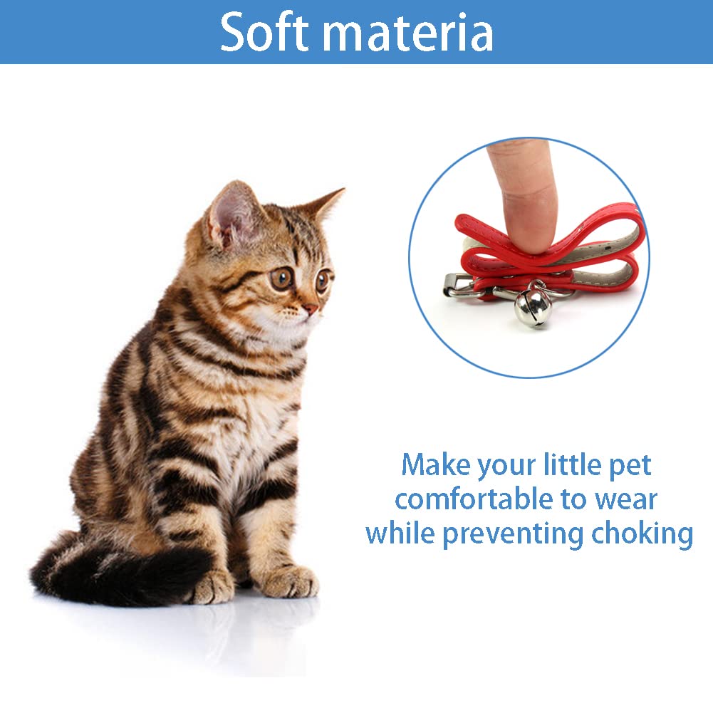 Aosora Cat Collar With Bells Cute For Boy Cats, Girl Cats Leather Cat Collars Accessories For Pet Collars Adjustable For Cat(Pin
