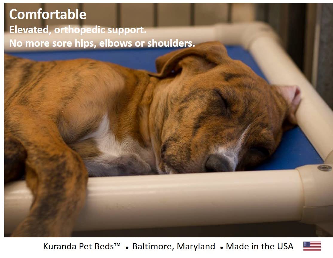 Kuranda Chewproof Bed - Almond PVC - 40'' x 25'' - Heavy Duty Vinyl - Burgundy