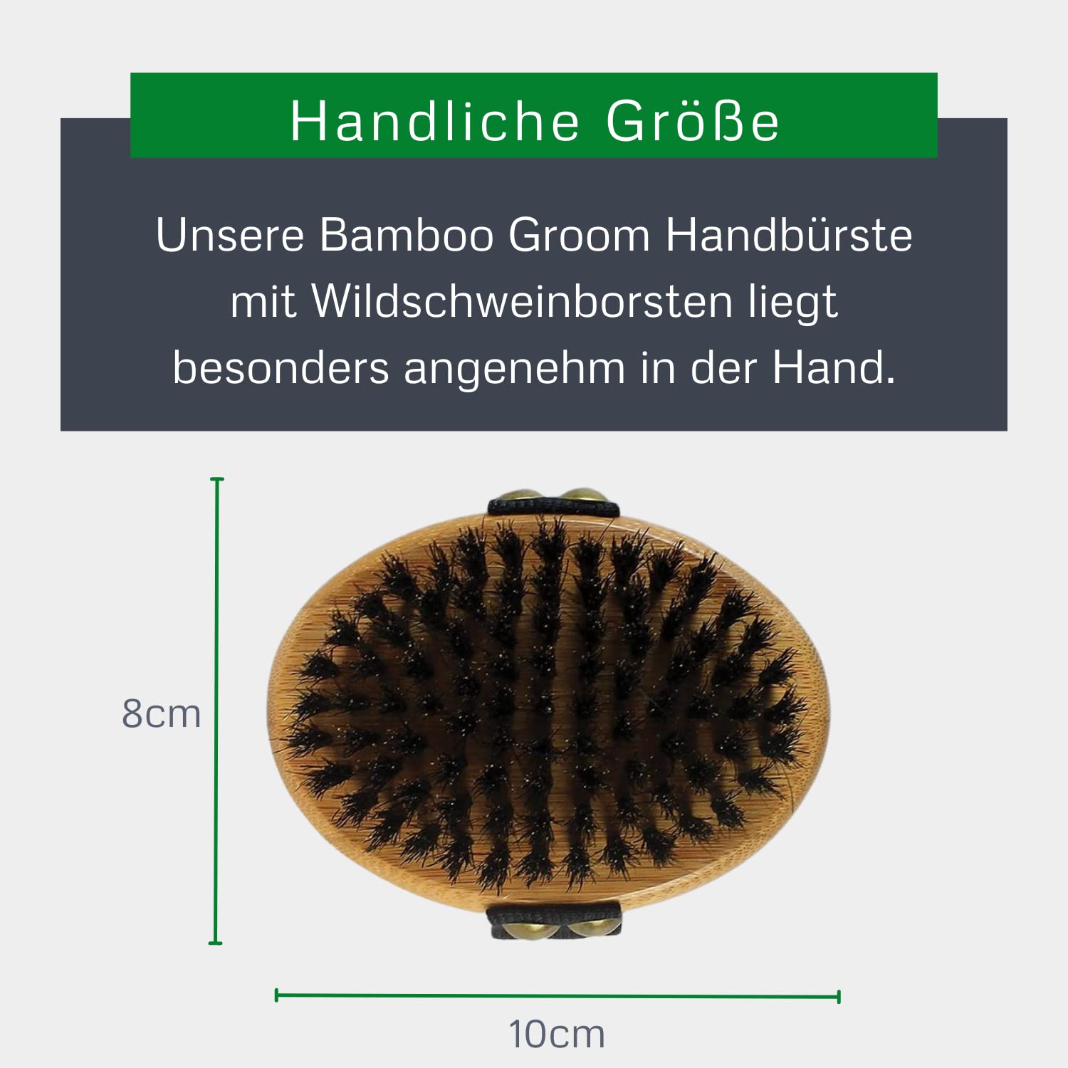 Alcott Bamboo Groom Palm Brush With Boar Bristles For Pets