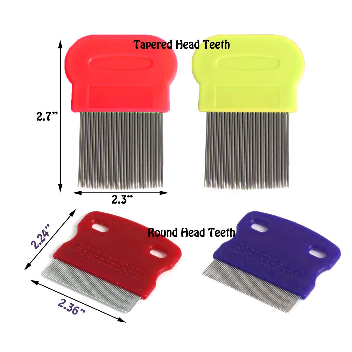 Tunan 7 Pcs Pet Dog Grooming Comb, Metal Head Comb For Long Hair, Dog Tear Stain Remover Combs, Hair Combs Remover For Dogs Cats, Pet Grooming Tool Removes Crust, Mucus And Stains - 5 Types