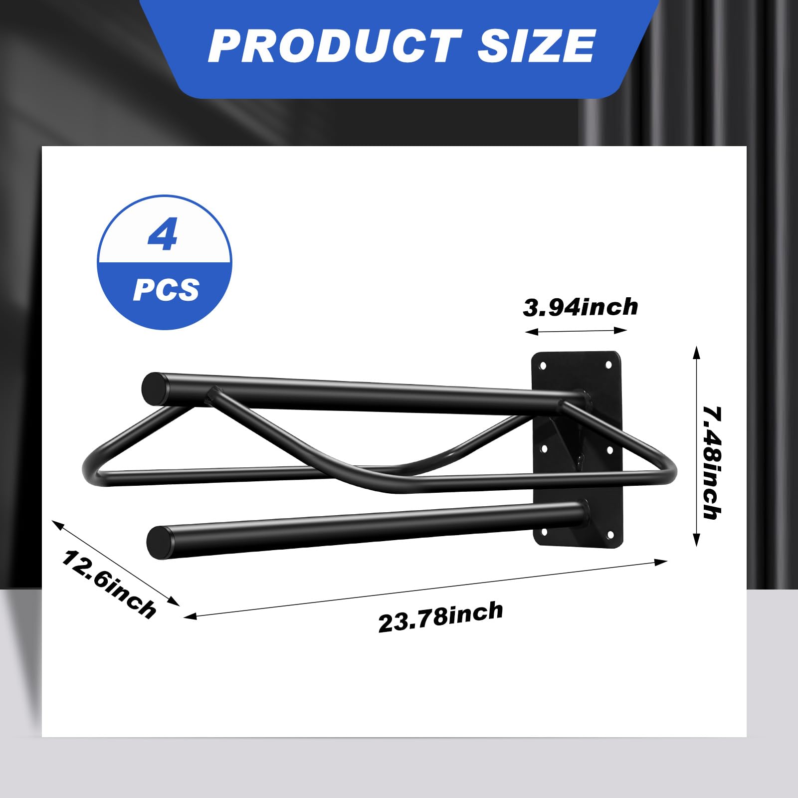 Paterr 4 Pcs Saddle Rack Wall Mount Saddle Stand With Pad Bar Black Saddle Rack Stand Horse Tack Storage For English Western Sad