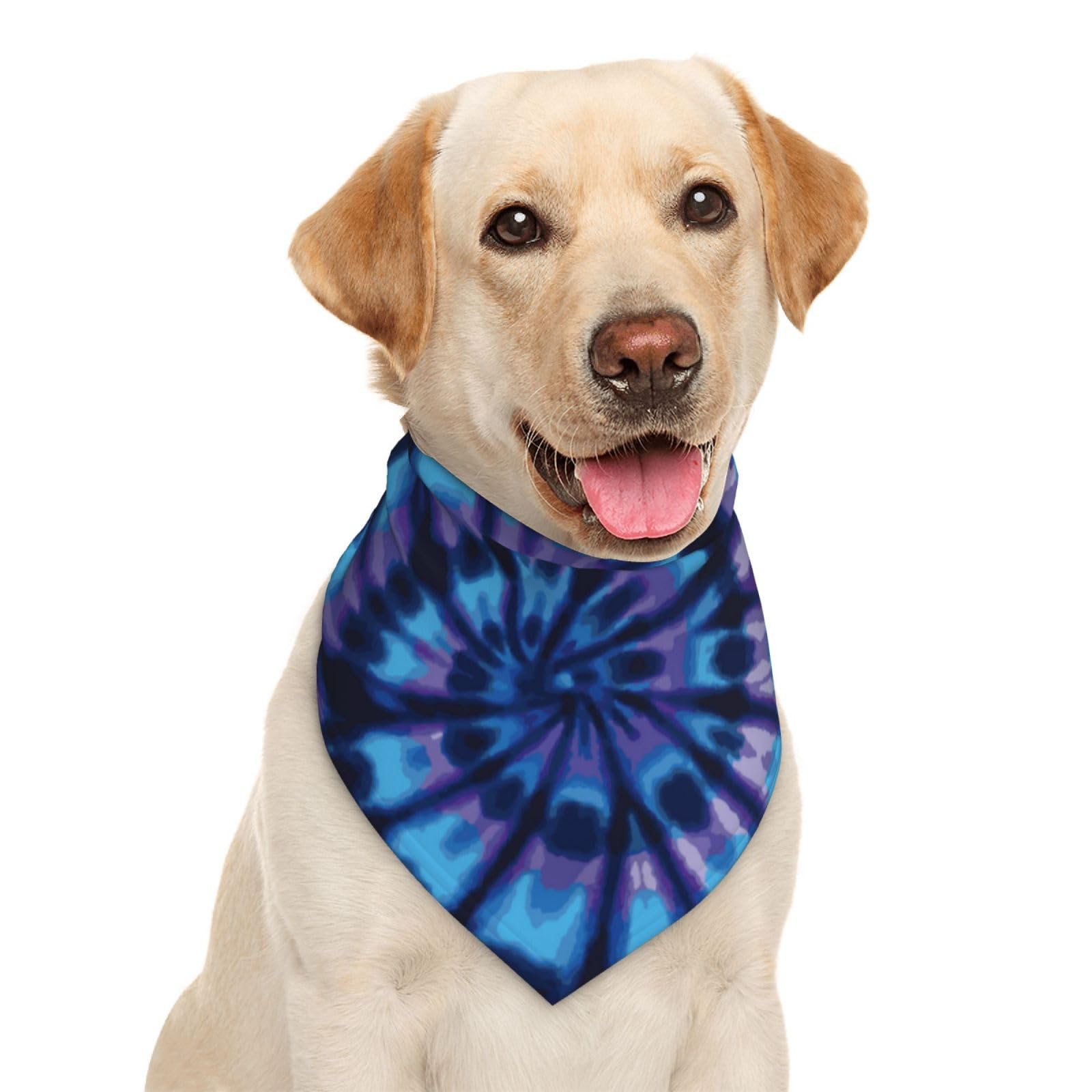 Tie Dye Blue Purple Dog Bandana Scarf Triangle Bibs Pet Accessories Cat Kerchief