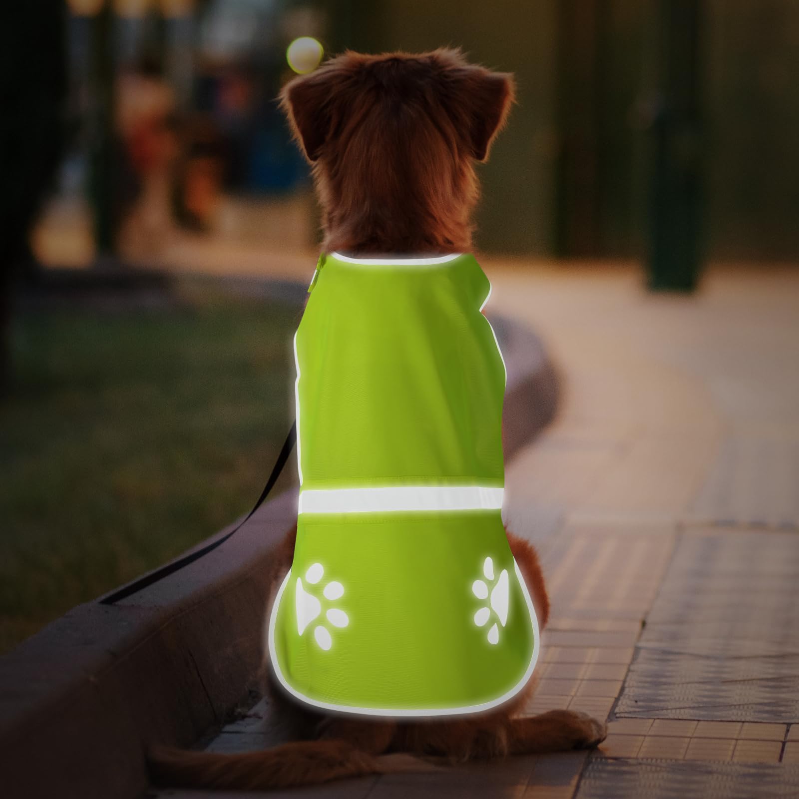 Candofly Reflective Dog Vest High Visibility Dog Hunting Vest Lightweight Safety Pet Jacket For Night Walking Camping (Neon Gree