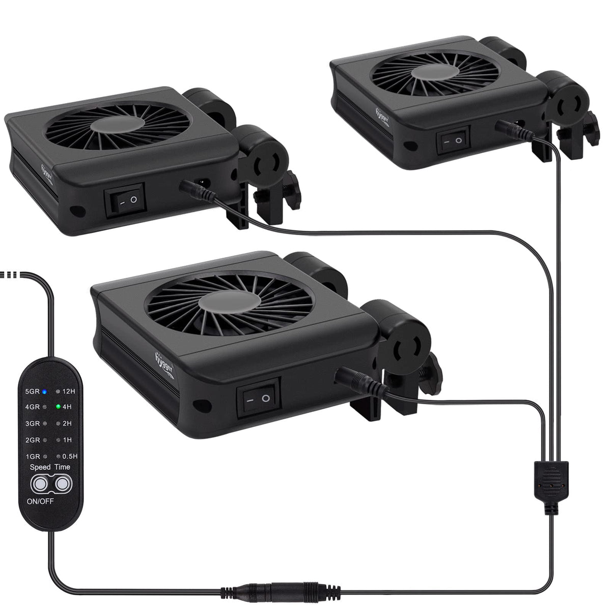 Hygger Aquarium Chillers Fan, Quiet Fish Tank Cooling Fan Equipment With Adjustable Speed Controller, Suitable For Freshwater Sa