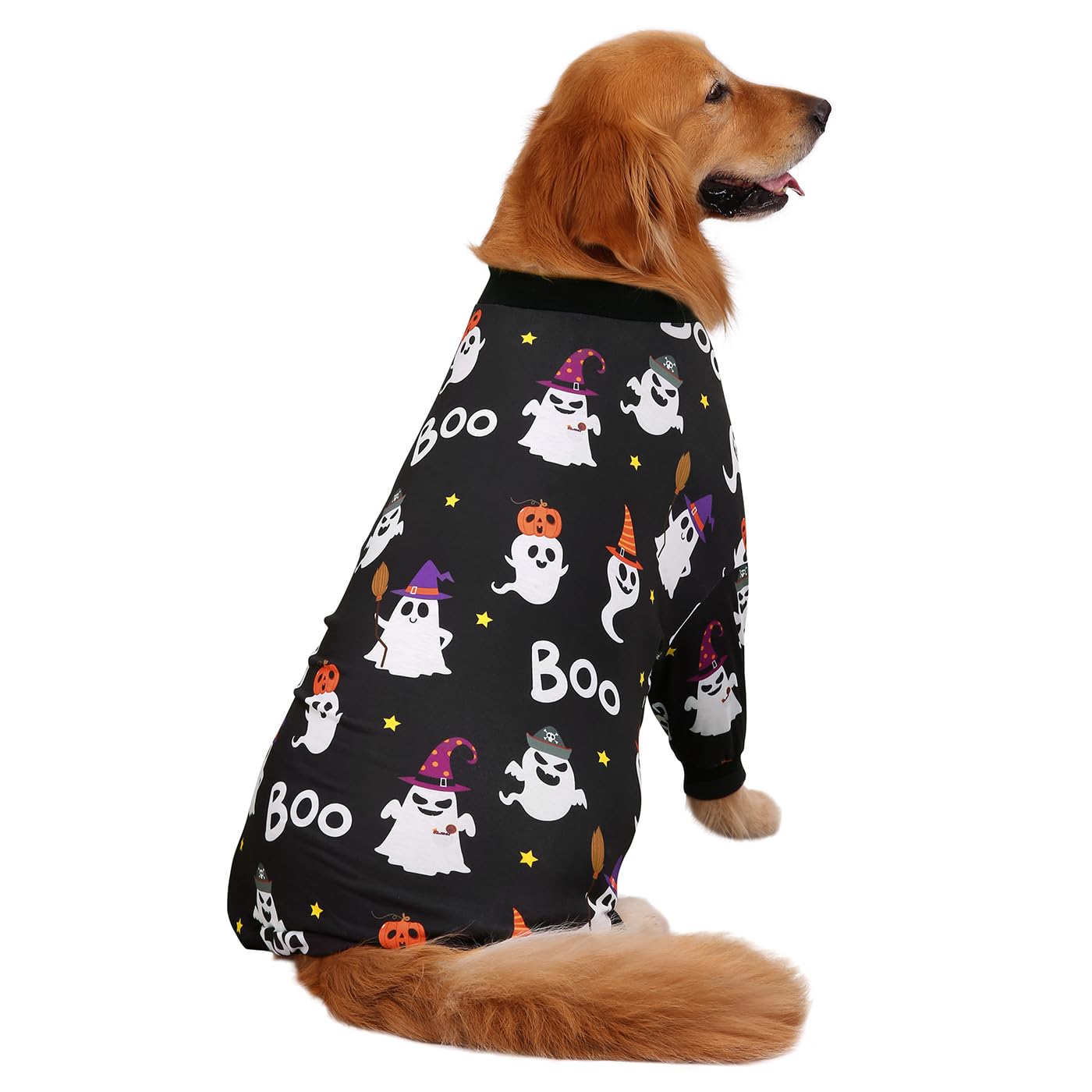 Hde Dog Pajamas One Piece Jumpsuit Lightweight Dog Pjs Shirt For M-3Xl Dogs Cute Ghosts - M