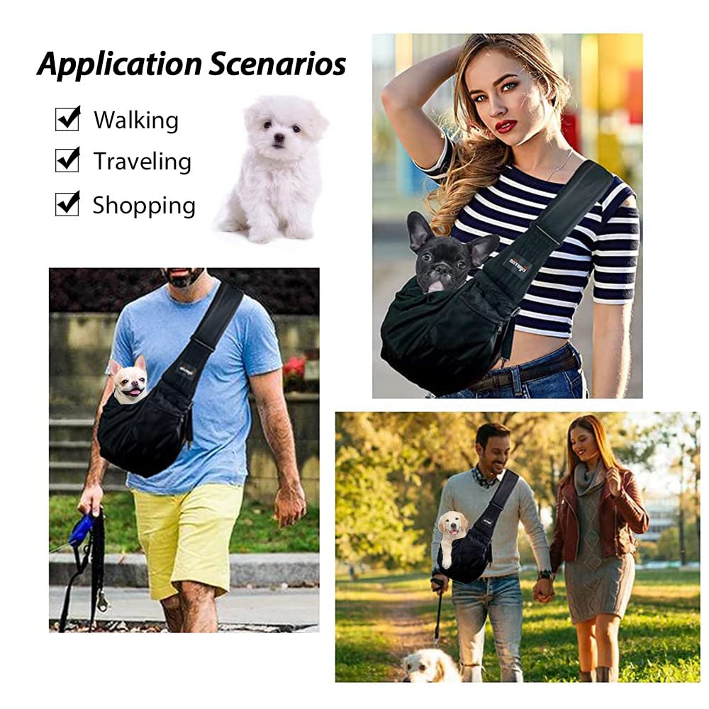 NATUYA Pet Dog Sling Carrier - Waterproof and Windproof Puppy Carrier Bag, Adjustable Strap Hand-Free Dog Sling for Outdoor Acti