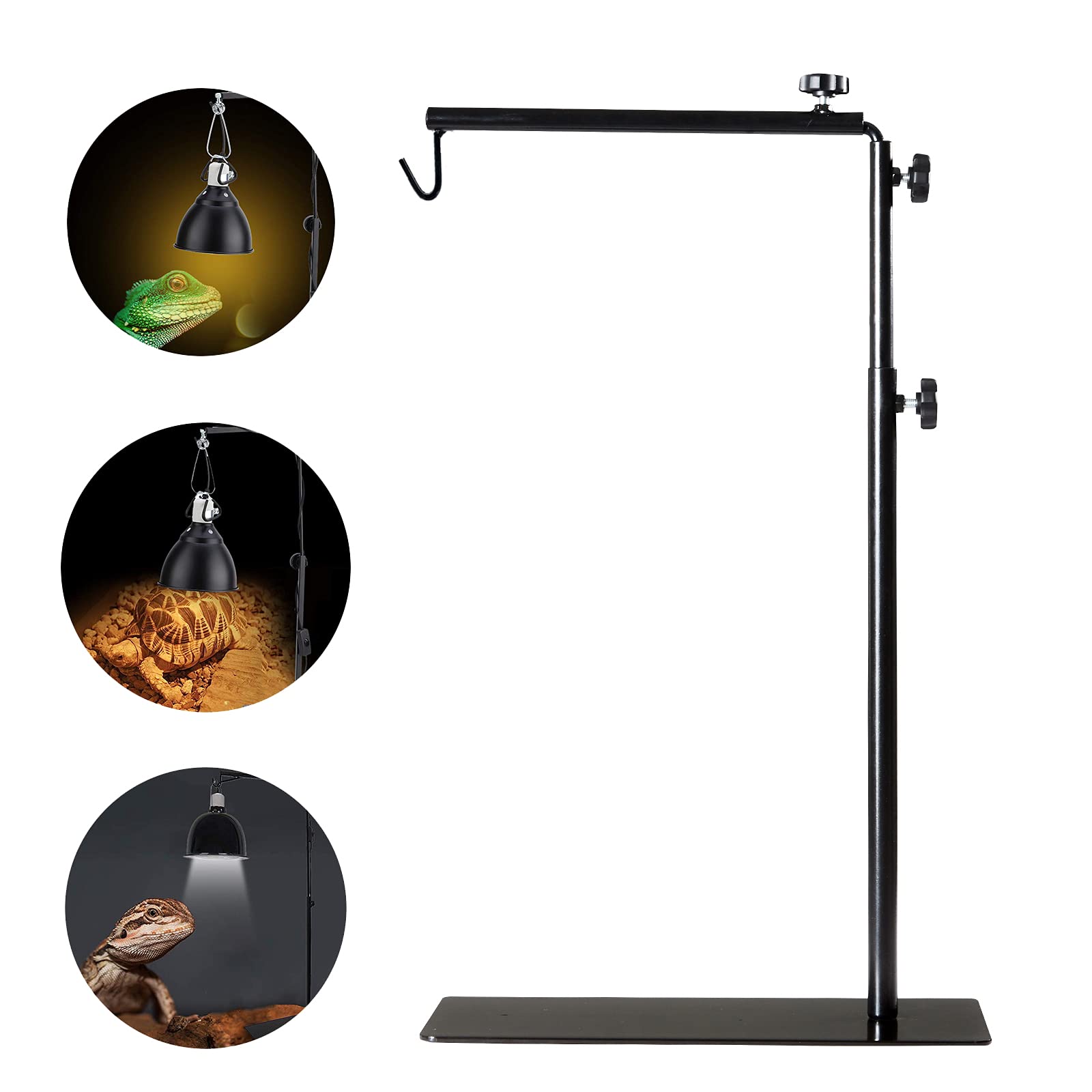Betazooer Reptile Lamp Stand Adjustable Floor Light Holder Stand Landing Lamp Stand Bracket Metal Lamp Support For Reptile Glass