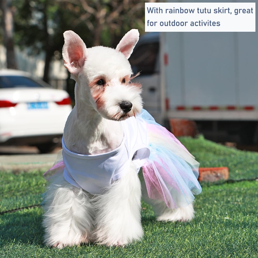 Aniac Dog Vest Skirt Puppy Princess Dresses Cute Birthday Tutu Skirt Doggy Wedding Outfit Pet Clothing For Cats And Small Medium