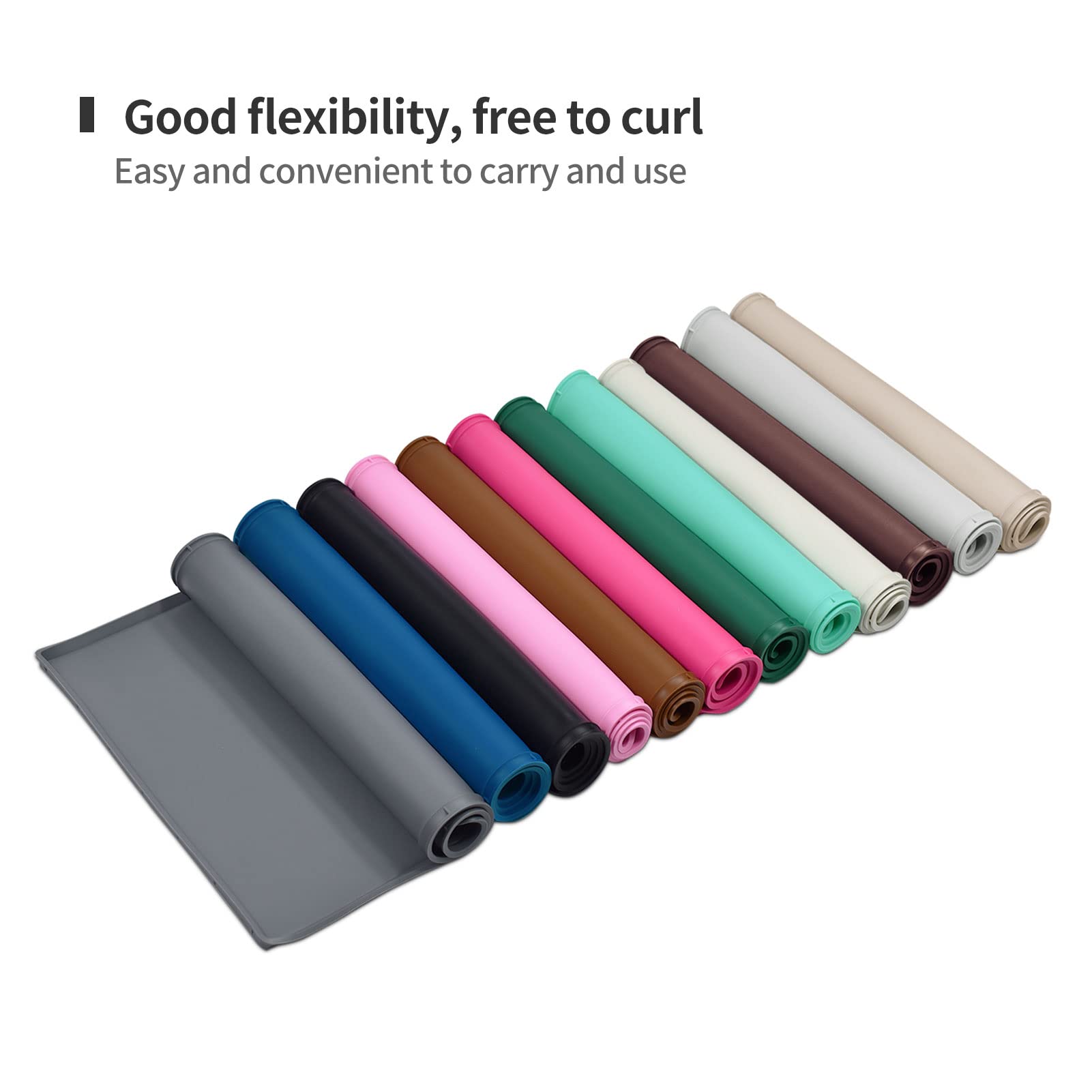 EIOKIT Dog Food Mat,Silicone Waterproof Food Tray,Non Slip Pet Bowl Mats Placemat,1  Raised Edge,Suitable for Most Small and Med