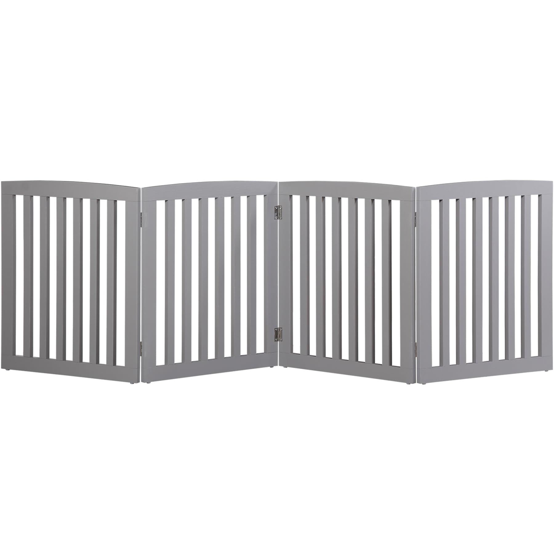 Dog Gate Pet Gate For House, Stairs, Hallways, Doorways 82X24 Inch 4 Panels Foldable Dog Fence For Indoor Extra Wide Wooden