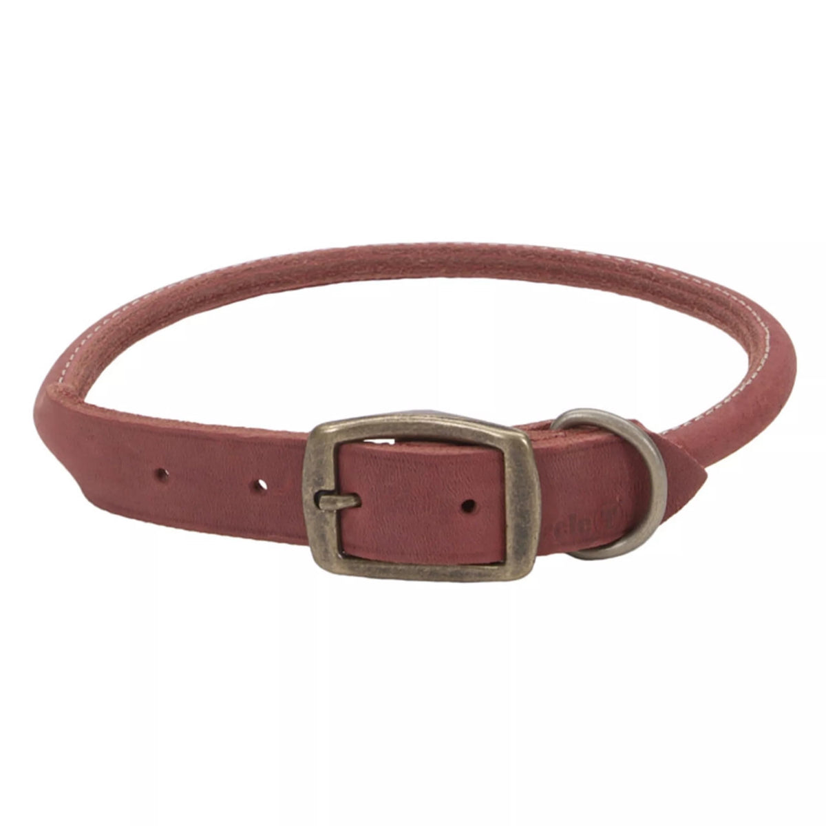 Coastal Pet - Circle T - Rustic Leather Round Dog Collar, Brick Red, 5/8' X 16'