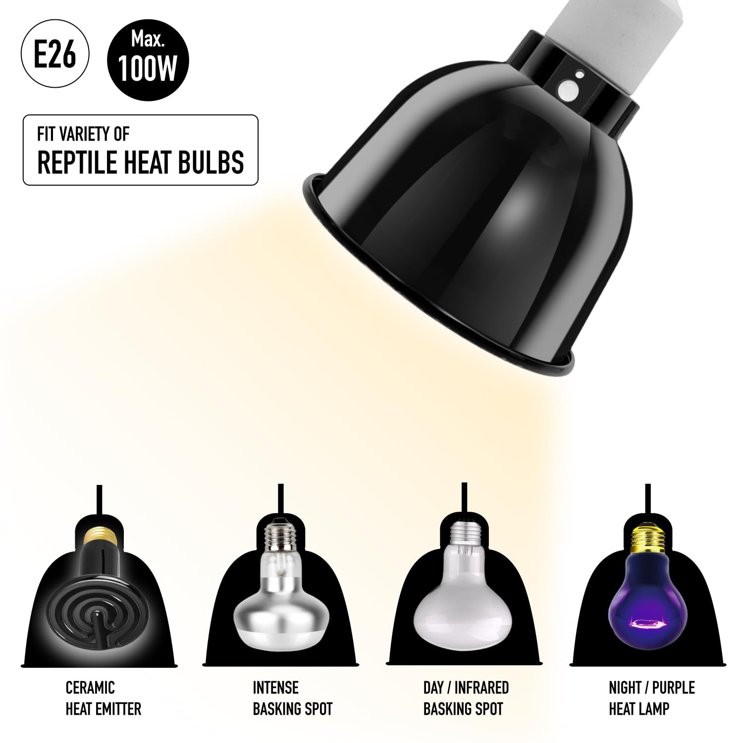 ReptiKing Reptile Light Fixture, 5.5'' Standard Dome, Fits Reptile Heat Lamp Bulb/Ceramic Heat Emitter, Reptile Heat Lamp Fixtur