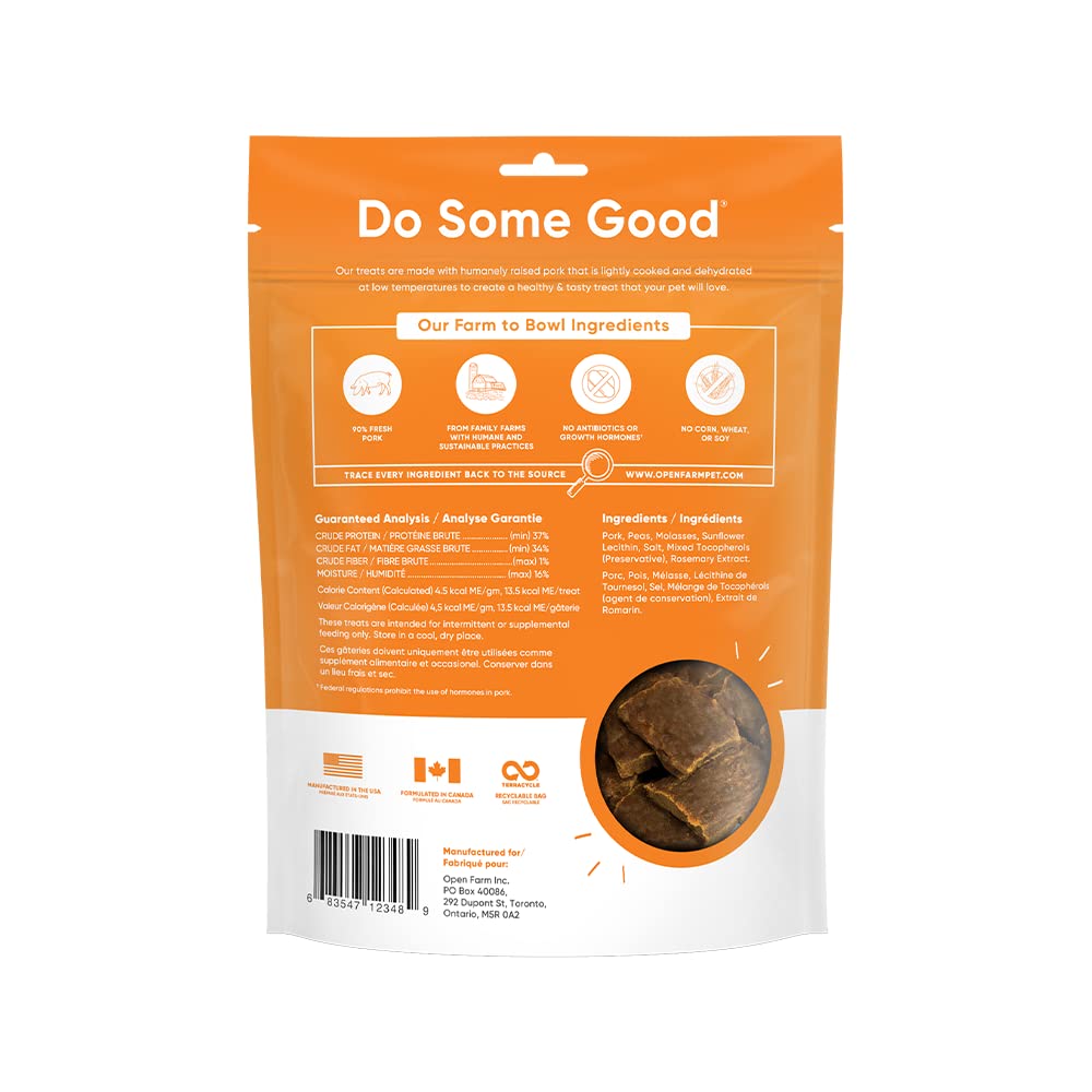 Open Farm Dehydrated Grain-Free Pork Treats 4.5 Ounces