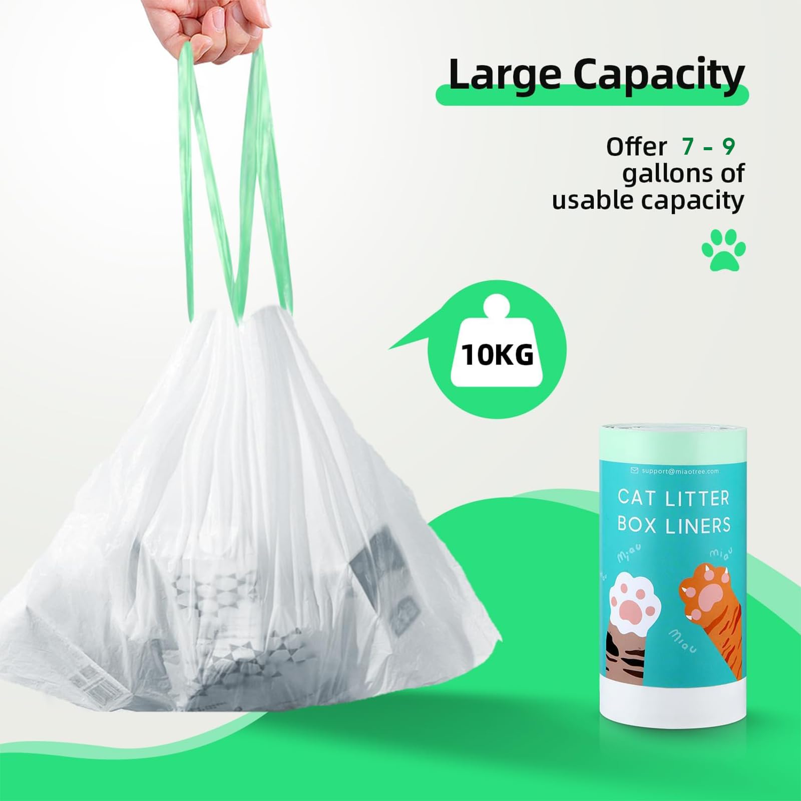 120 Count Self-Cleaning Litter Box Liner Bags For Pura X Max, Pet Waste Replaced Trash Bags With Drawstring For Automatic Cat Li