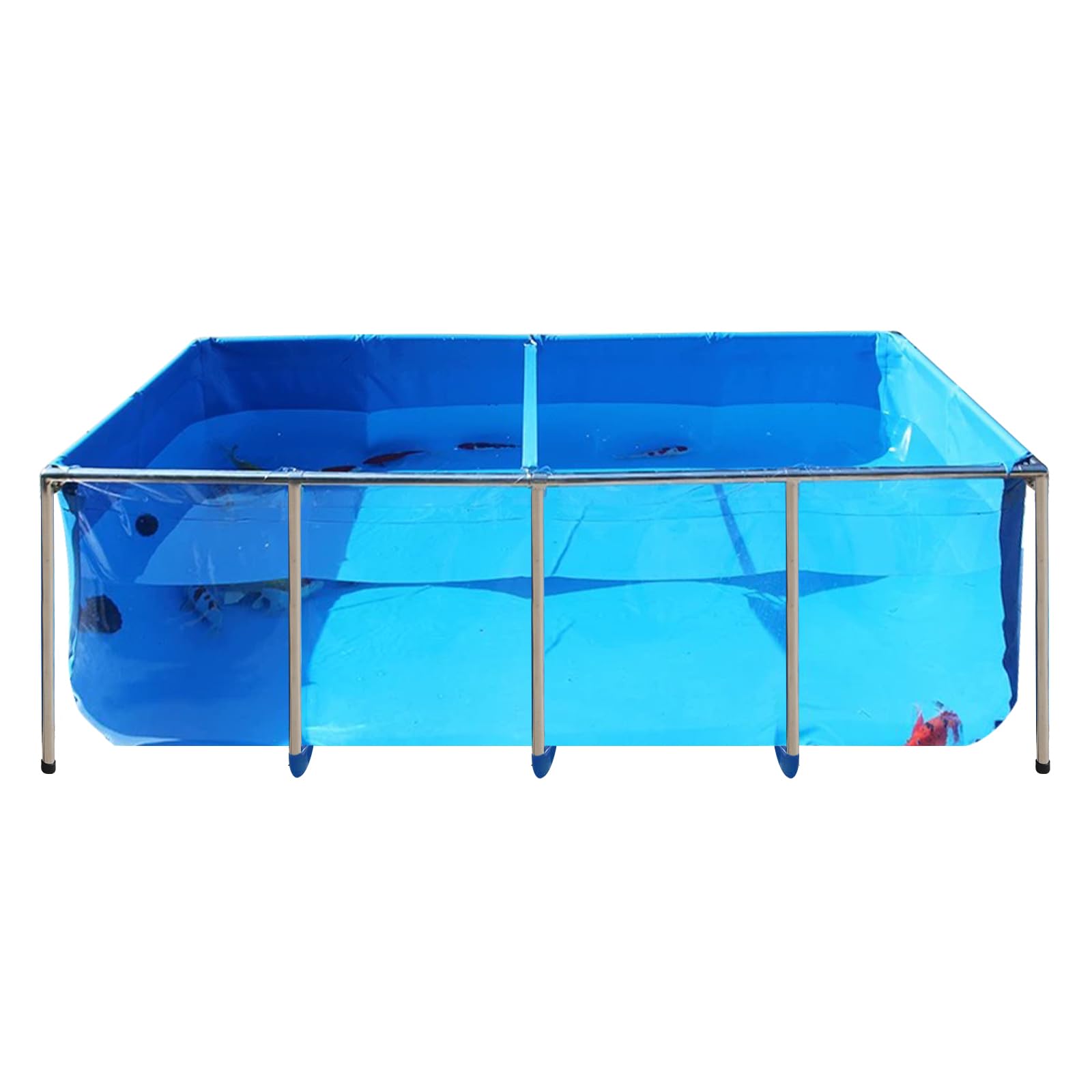 Pvc Koi Aquarium Tank, Temporary Fish Tank With Clear Viewing Panel, Koi/Goldfish Pond With 304Ss Frame & Drain Valve(70.9'' L*3