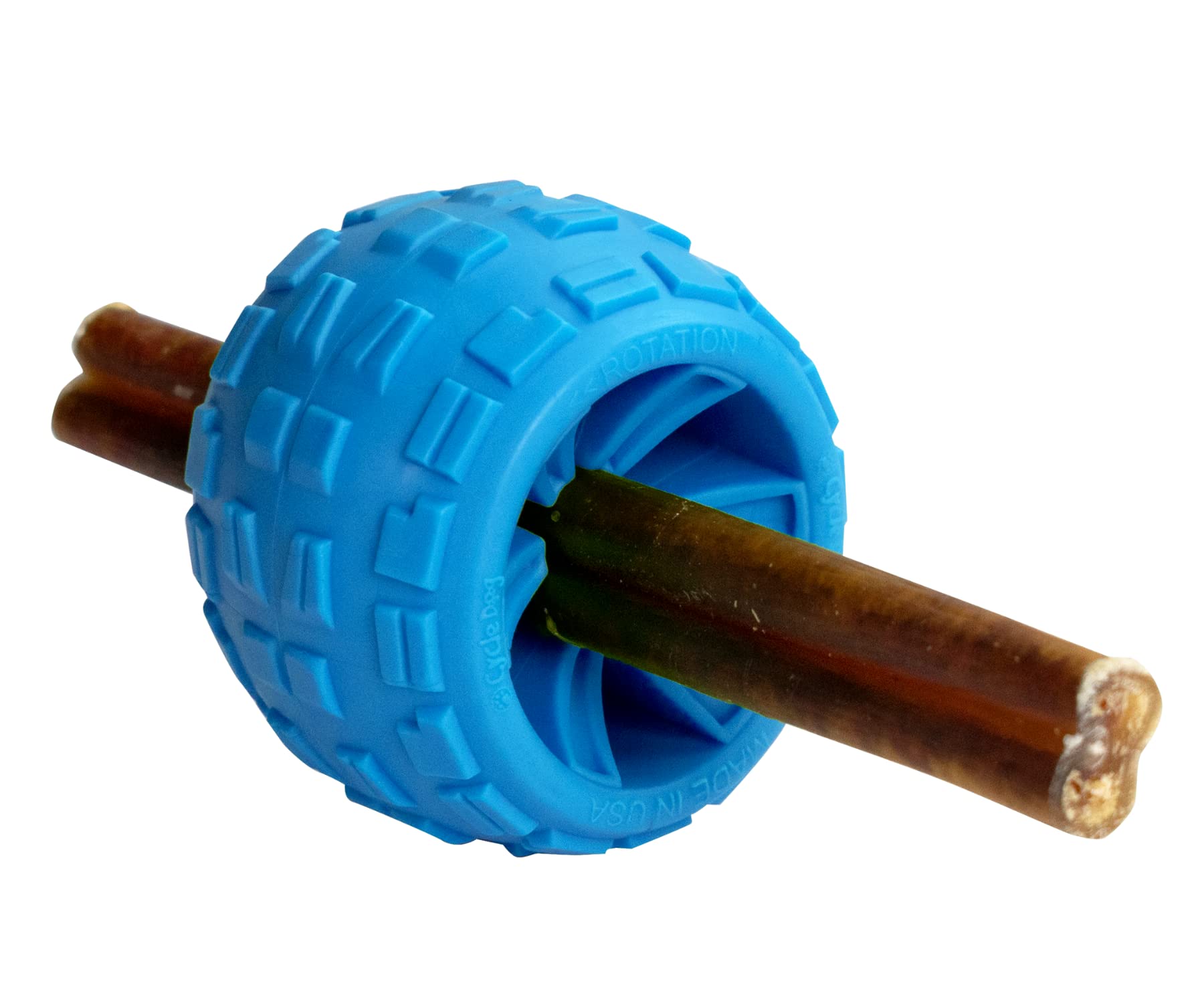 Cycle Dog High Roller Plus Medium Blue Erratic Bounce Treat Hiding Ball - Tough & Sustainable Chew Toy/Great For Play And For Aggressive Chewers/Made In Usa