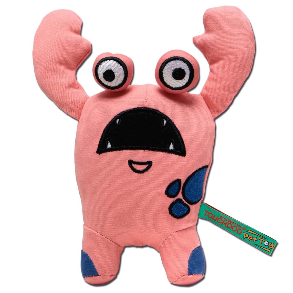 Touchdog Cartoon Up-for-Crabs Monster Plush Dog Toy, One Size, Pink