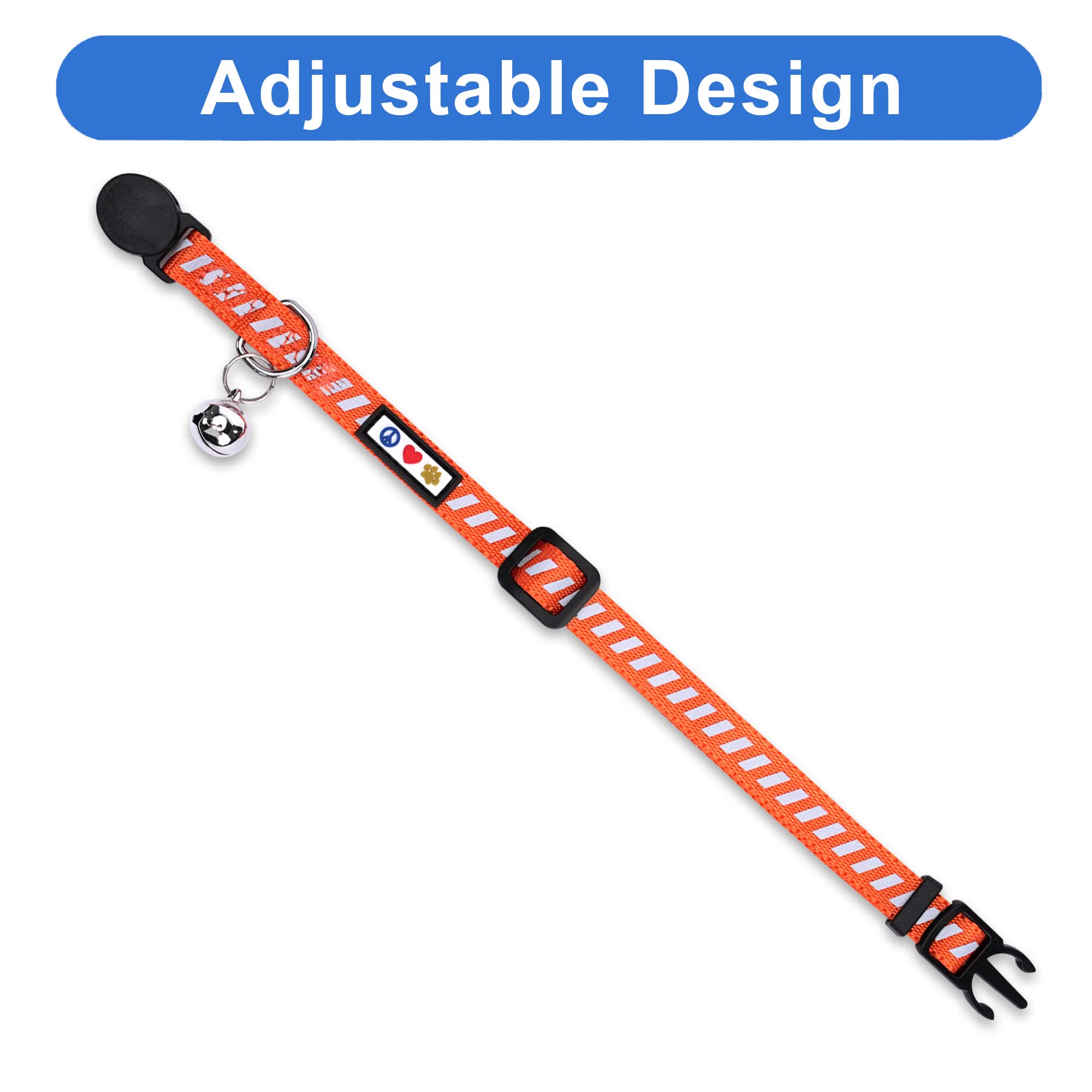 Pawtitas Personalized Cat Collar With Safety Buckle And Removable Bell Cat Collar With Name Phone Number Kitten Adjustable Colla