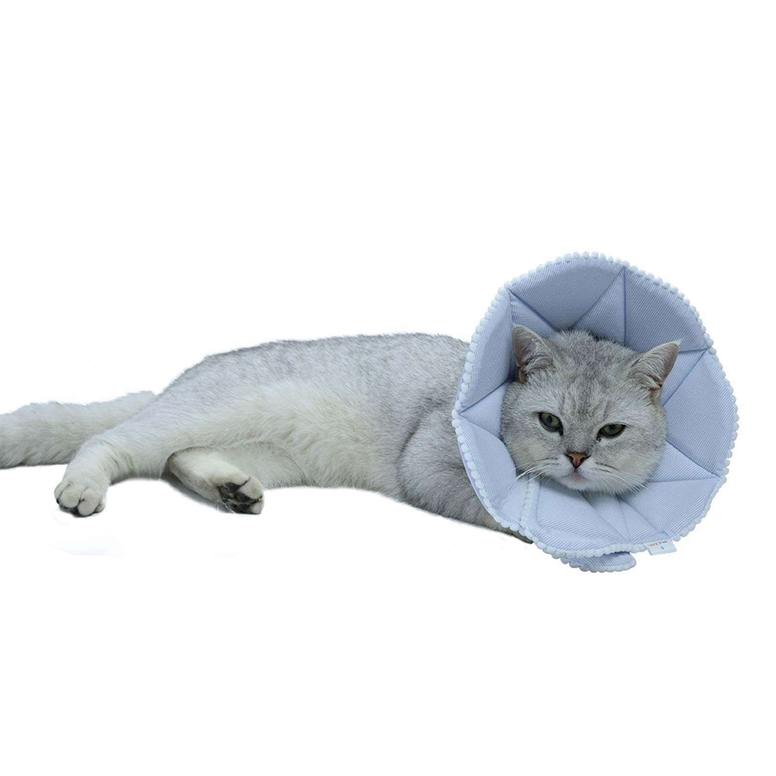 WZ PET Soft cat Recovery collar,Adjustable Dog cat cone,Dog Protective cone collar After Surgery,for cats and Puppy,Small,Blue