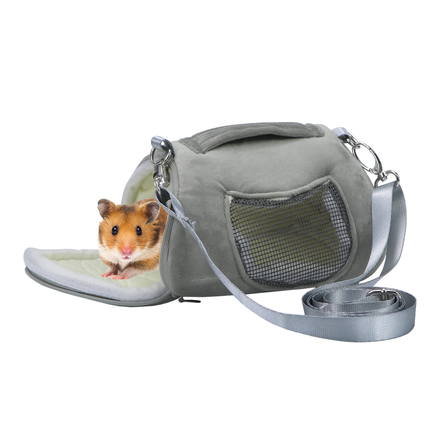 Litewoo Hamster Travel Carrier Portable Outgoing Breathable With Adjustable Shoulder Strap Pet Carrying Bag For Sugar Glider Hamster Rat Chipmunk
