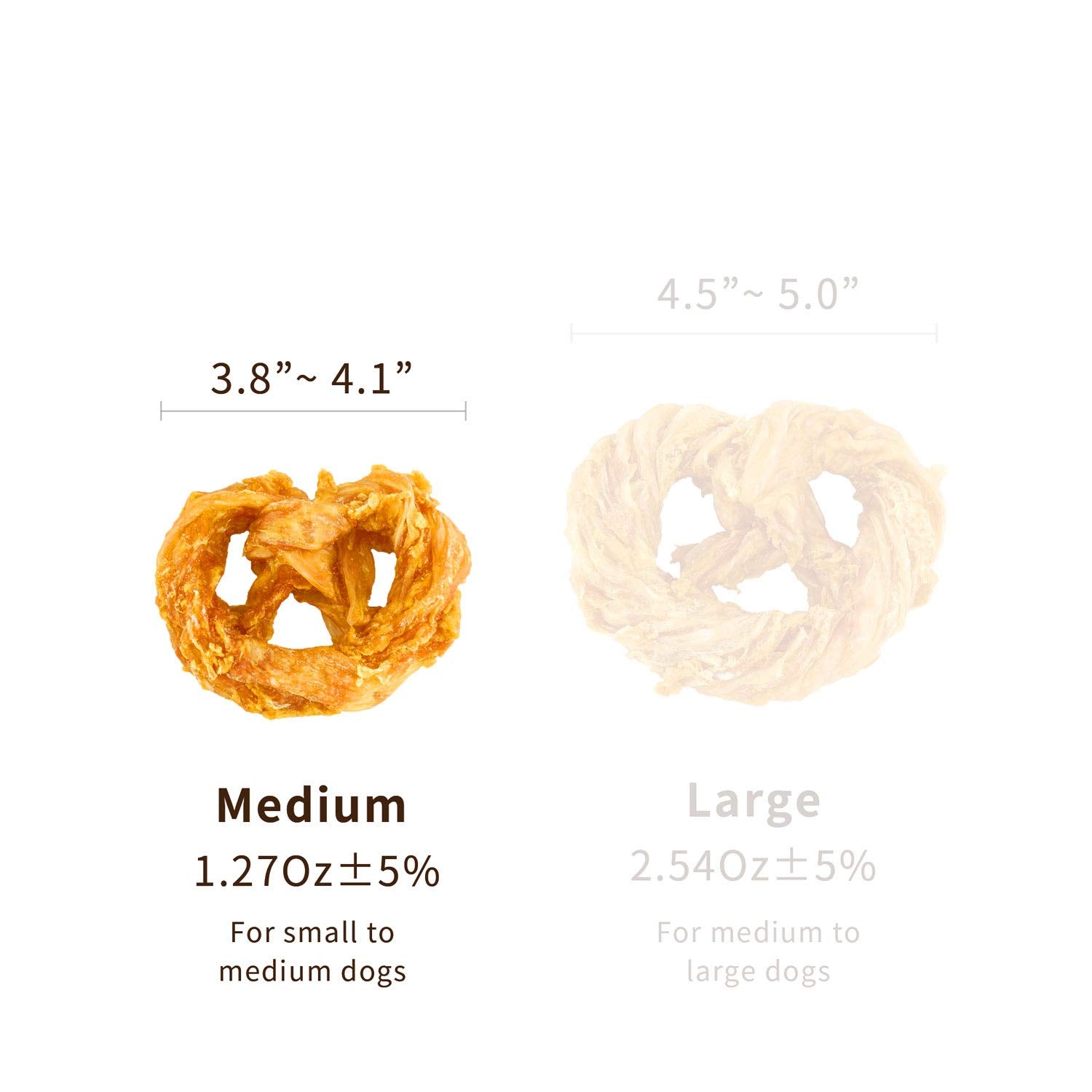 Afreschi Turkey Tendon for Dogs, Dog Treats for Signature Series, All Natural Human Grade Puppy Chew, Rawhide Alternative, 20 Un