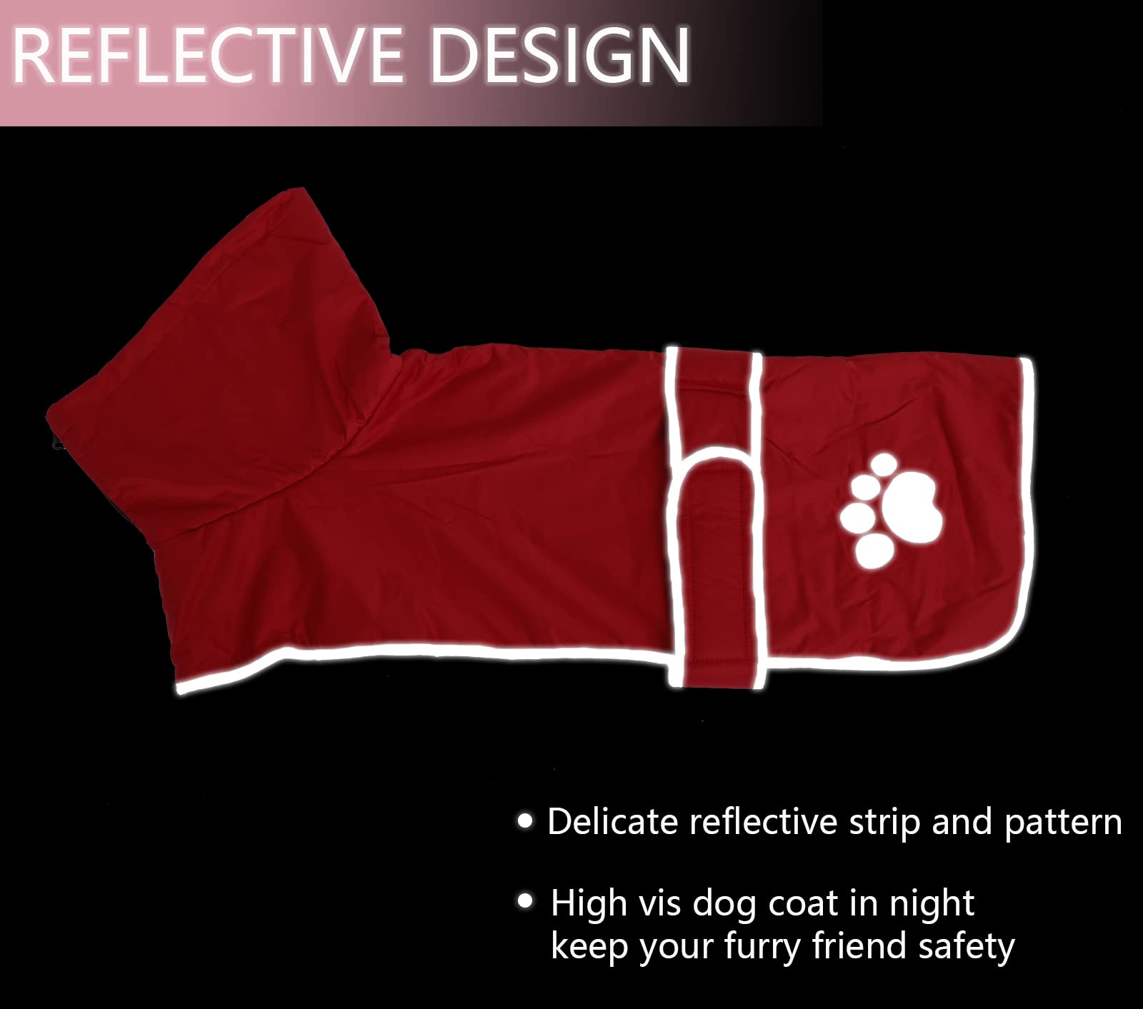 Dog Winter Coat Thermal Quilted Dachshund Coat,With Warm Flannel Lining,Geyecete Waterproof Outdoor Dog Apparel With Adjustable Bands For Small,Medium,Large Dog-Red-M