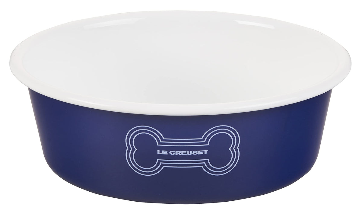 Le Creuset Enamel On Steel Large Dog Bowl, 6 Cups, Dark Blue