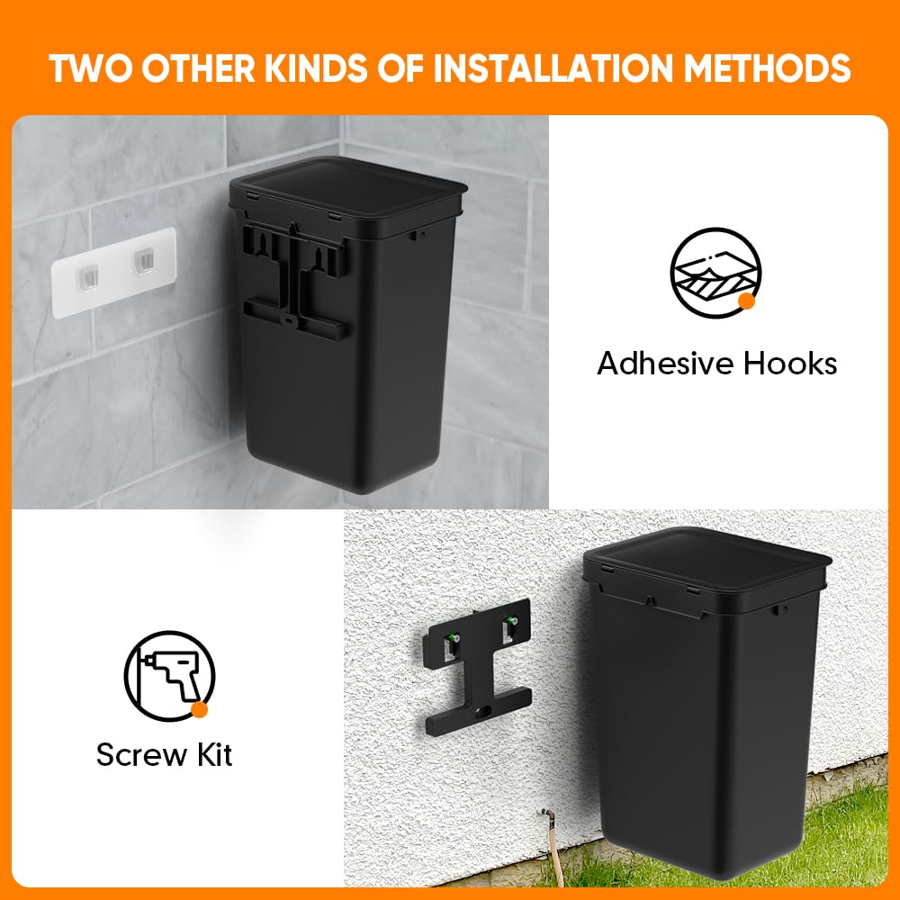 Moryimi Dog Poop Trash Can Outside, 3.1 Gallon Dog Waste Trash Can With Trash Bag Dispenser, Outdoor Dog Poop Trash Can With Lid