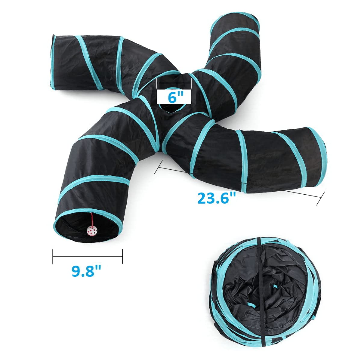 Cat Tunnels, Pet Ferret Rabbit Bunny Tunnels Tubes Subway Habitats, S-Style, Diy Cat Peekaboo Maze House Tent Bed, Kitten Intera