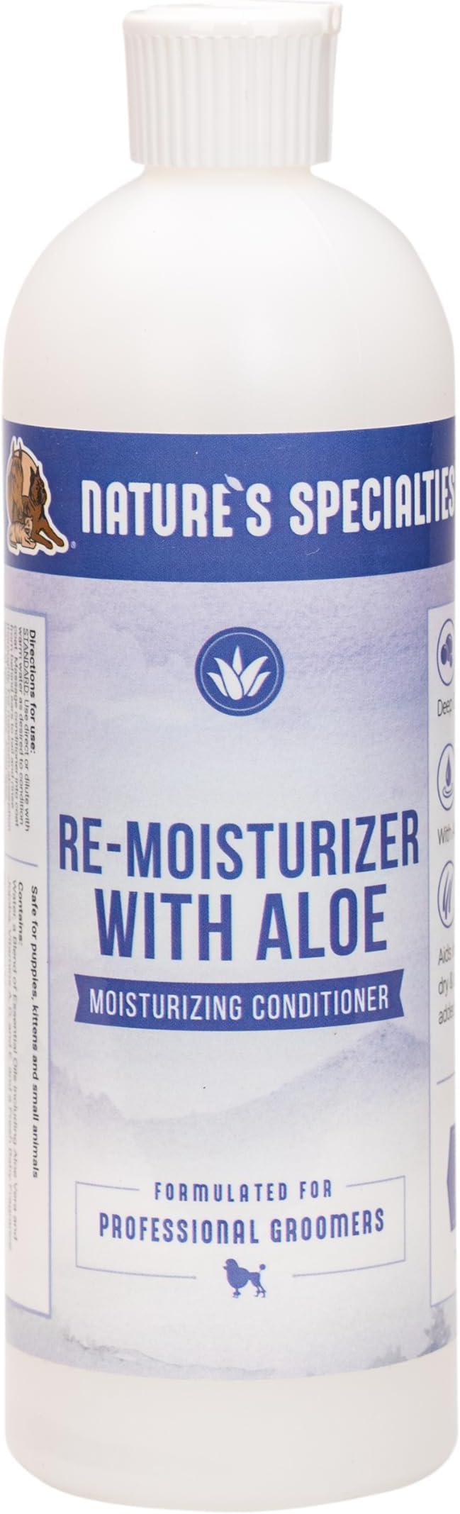 Nature's Specialties Re-moisturizer with Aloe Conditioner for Dogs Cats, Non-Toxic Biodegradeable, 32oz (package may vary)