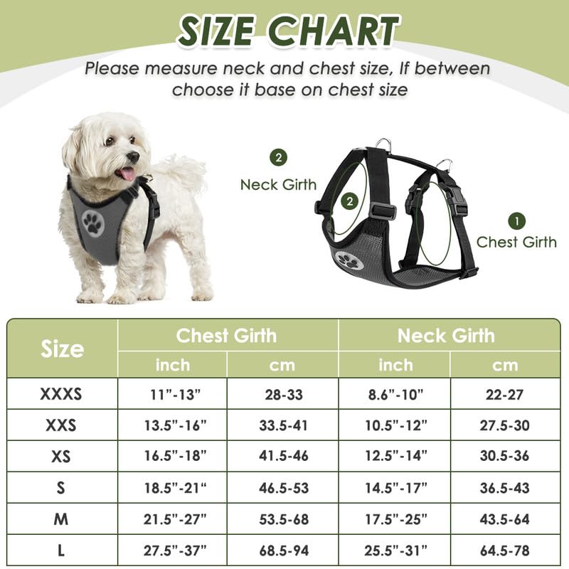 Slowton Dog Seat Belt Harness For Car, Dog Car Harness Adjustable Mesh Breathable & Dog Seatbelt Safety Tether With Elastic Bungee For Small Medium Large Pets(Grey, Double Clip, Xxs)