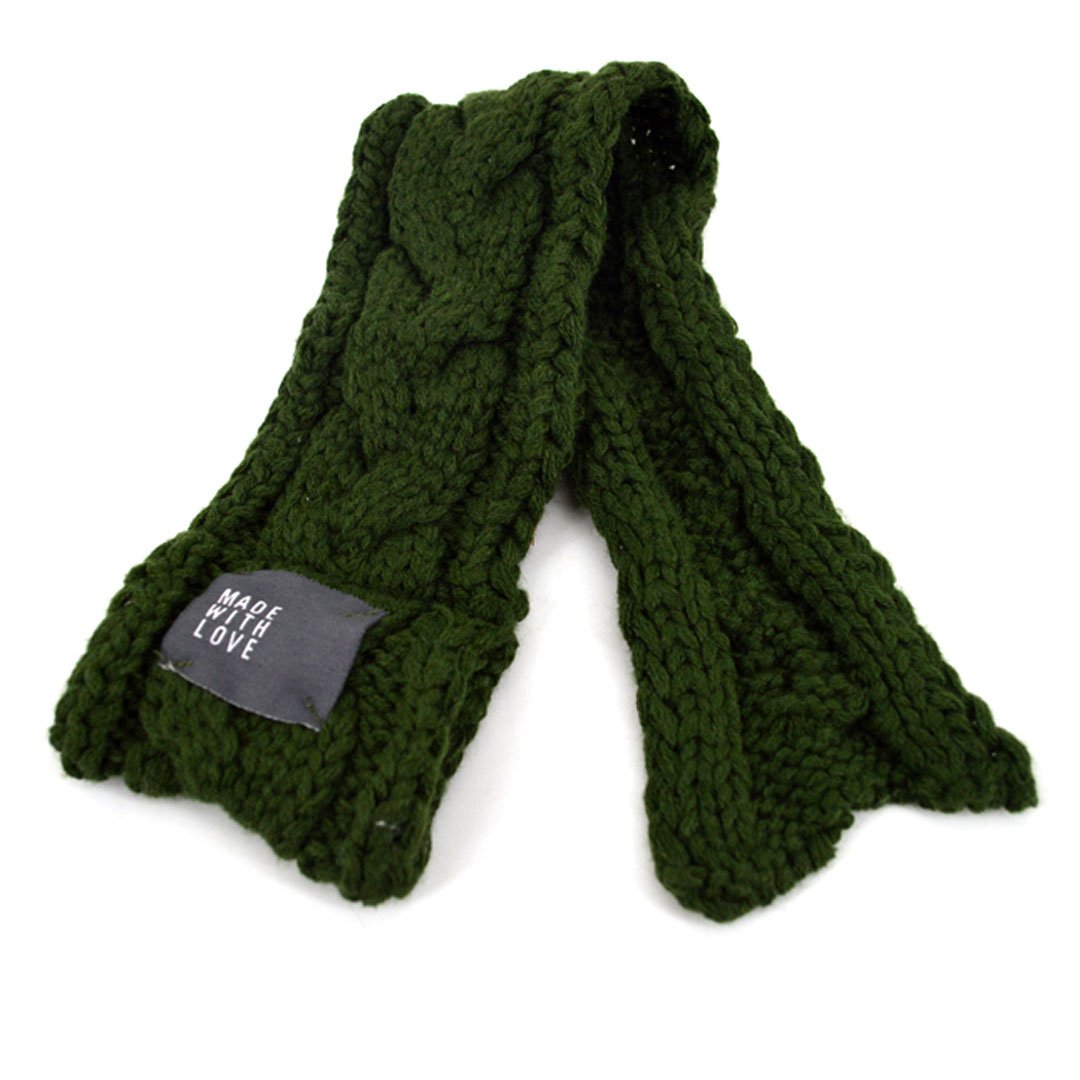 Goclothod Pet Dog Knitted Scarf Cute Collars Doggie Neckerchief 2 Set Muffle For Christmas (Red,Green)