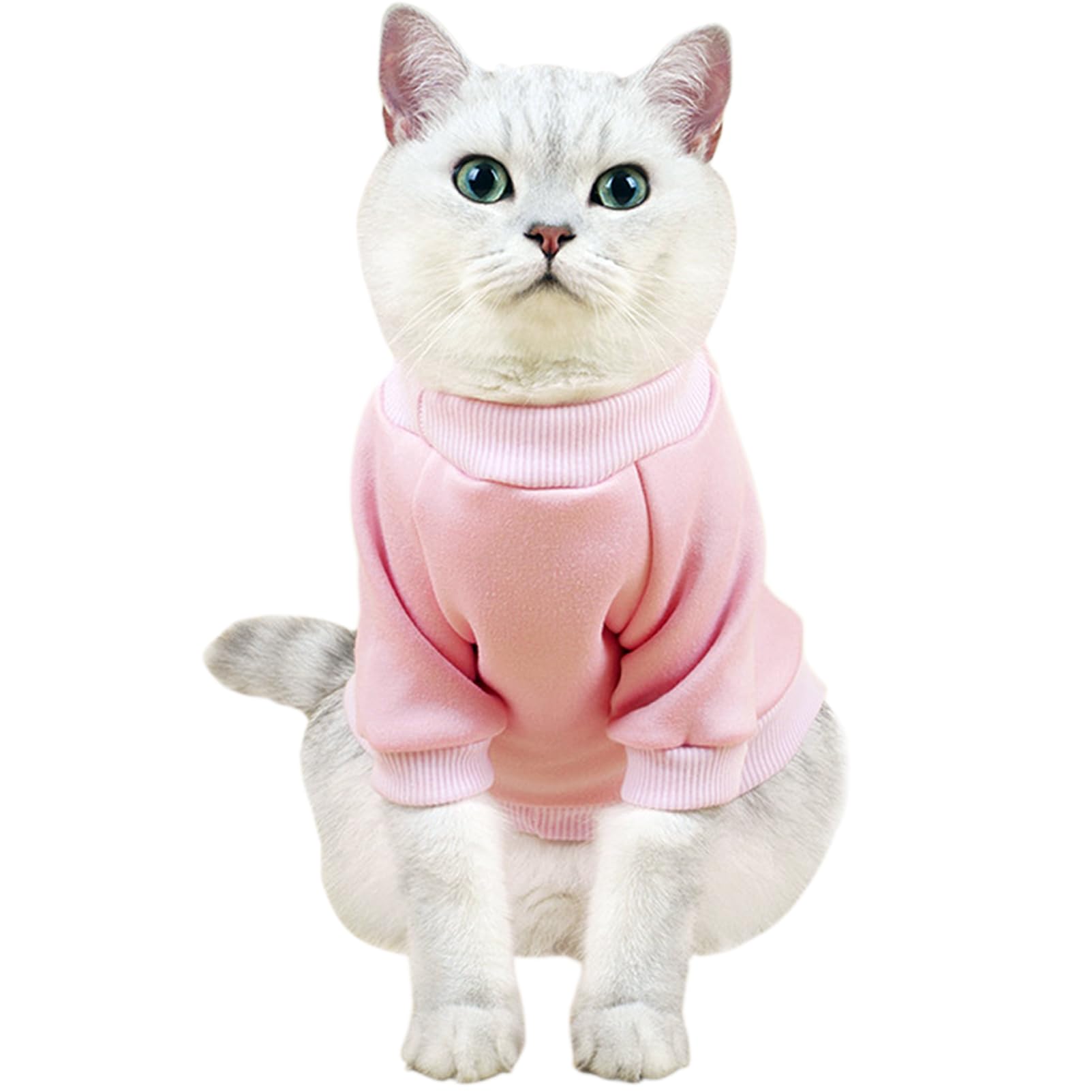 Jouhoi Puppy Sweater For Small Dogs Clothes Warm Winter Cat Clothe Pet Sweatshirt Knitwear Doggie Kitten Clothing, Pink, X-Small