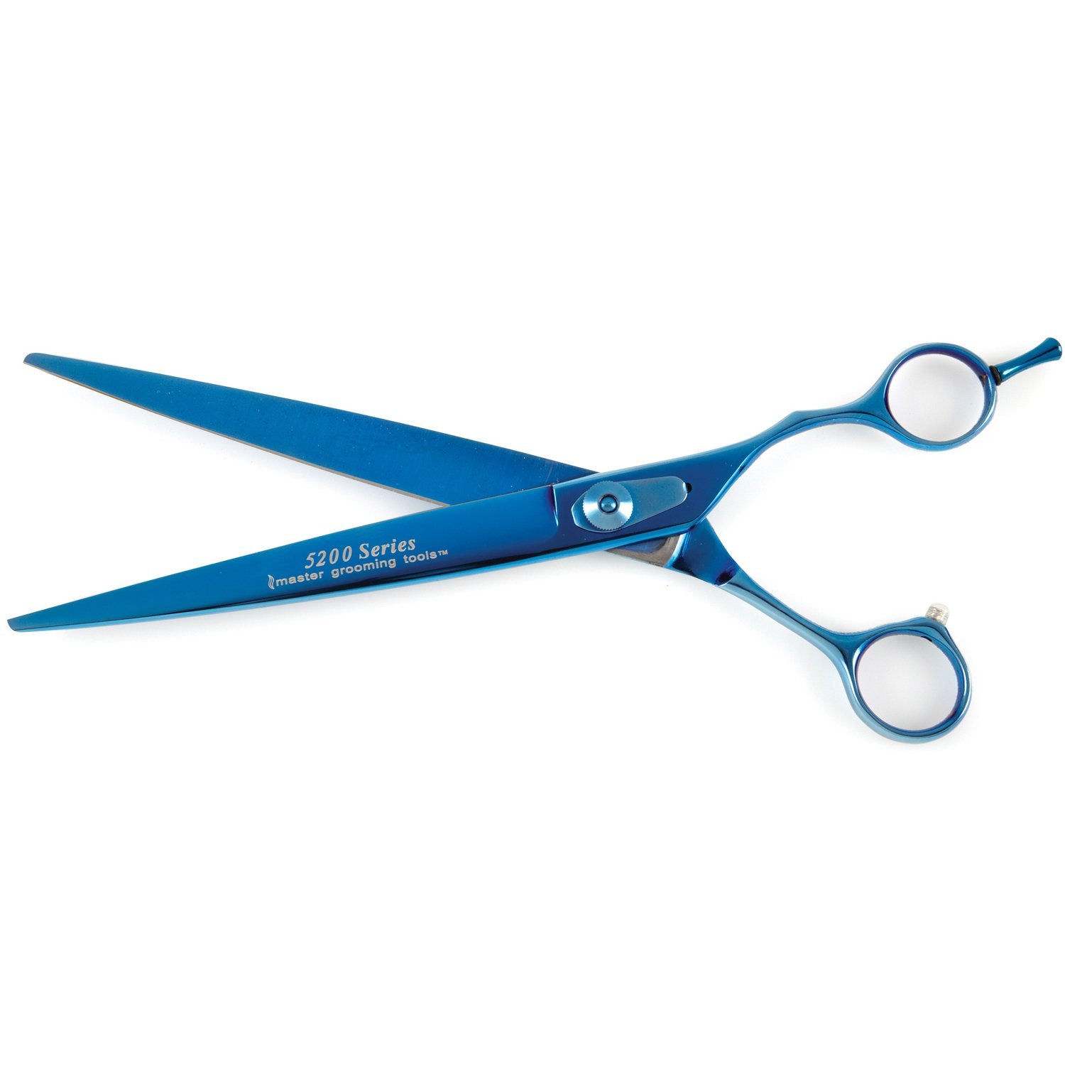 Master Grooming Tools 5200 Blue Titanium Shears - High-Performance Shears for Grooming Dogs - Straight, 8