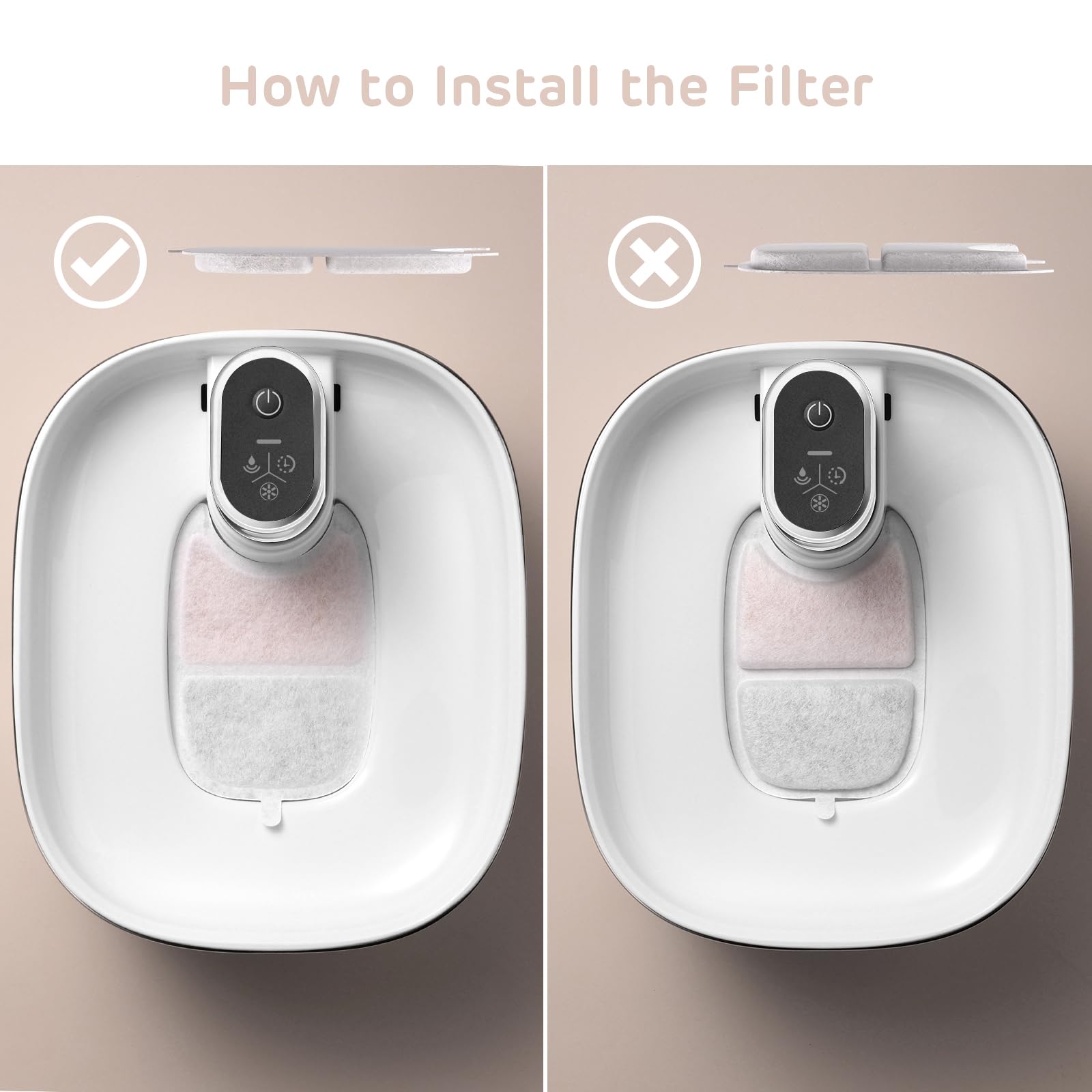 Ipettie Water Fountain Filters Kits For Runway Stainless Steel Cat Water Fountain, Ip-Wf-S04-F8